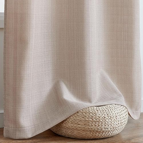 Miniatura 9 de COLLACT Juego de 2 paneles de cortinas para sala de estar de 84 pulgadas de largo con textura de lino casual cortinas con peso ligero para