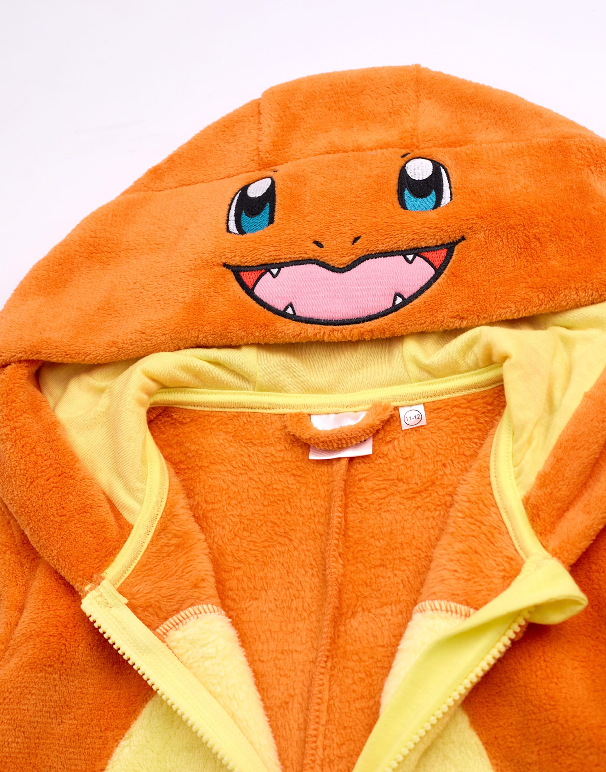 Pokémon Charmander Dziecięcy Onesie | Dziecięcy kombinezon z kapturem i nadrukiem postaci Charmander w kolorze pomarańczowym | Dziecięca piżama Pocket Monster dla chłopców i dziewcząt
