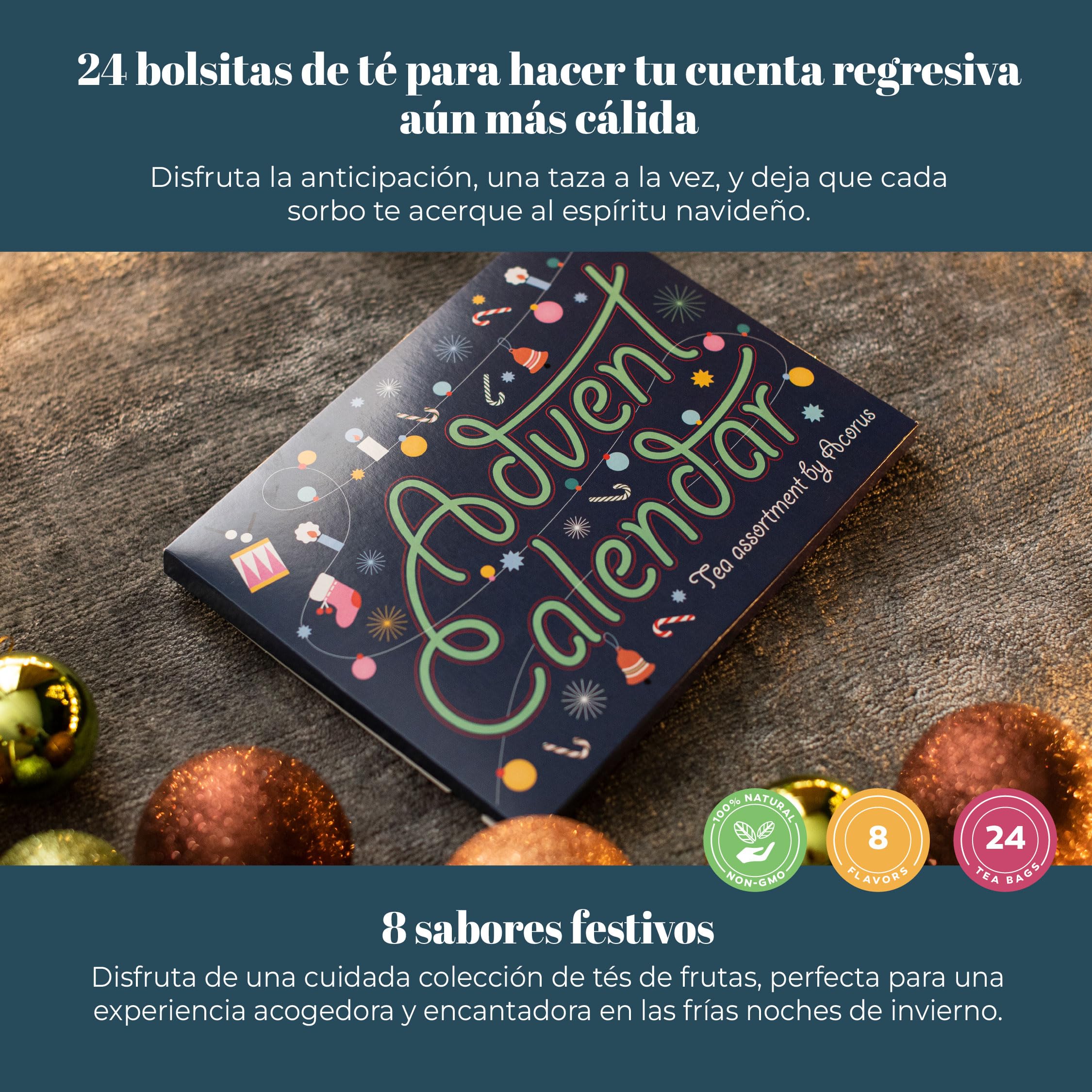 Calendario de Adviento 2025 de Té de Acorus, 24 Bolsitas de Te Navidad para la Cuenta Atrás, Calendario Adviento 2025 - Idea de Regalo para el Período Festivo de Invierno — view 4