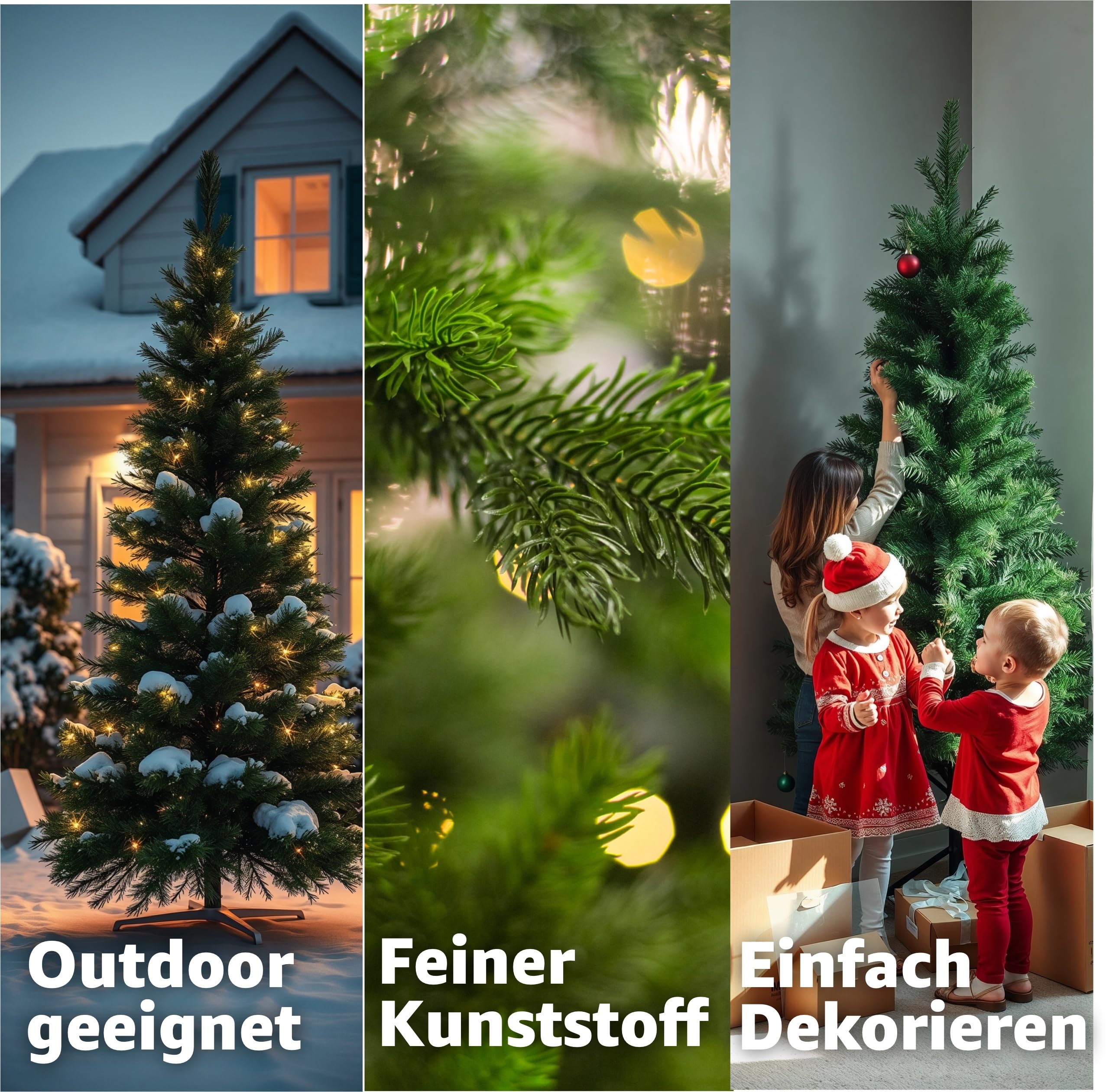 Albero di Natale artificiale verde 180 cm - Nordmanntanne sorprendentemente realistico & fedele alla natura - con supporto ((180cm-PREMIUM))