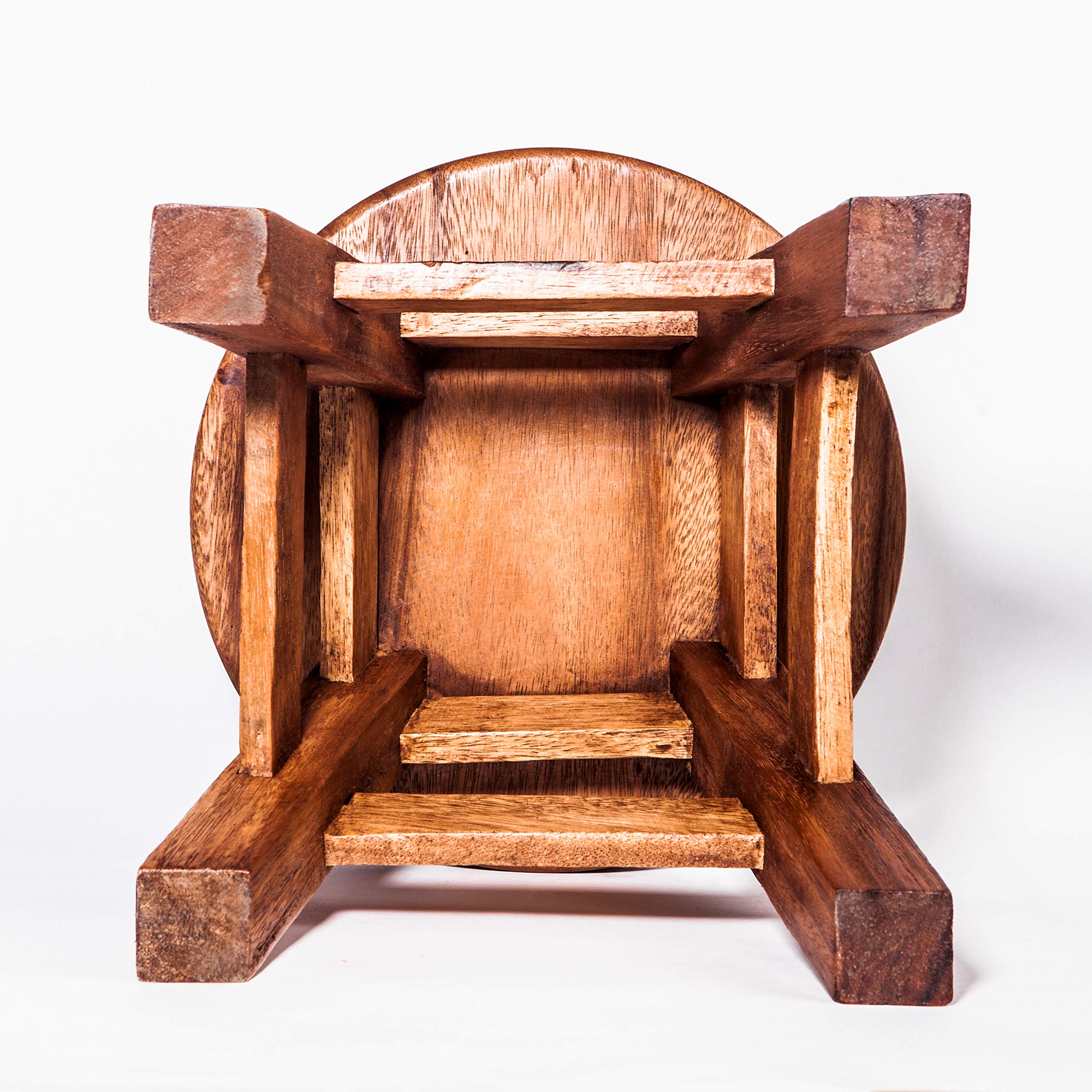 Tabouret pour enfant en bois massif avec motif chèvre - Hauteur d'assise : 25 cm