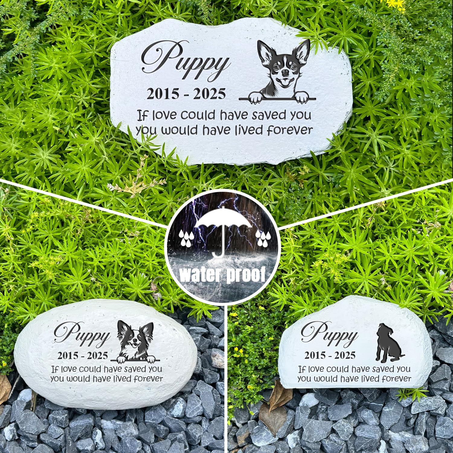 Pet Loss Gifts Cat Memorial Gifts - Personalized Memorial Stone - Memorial Gift for Loss of Dog - Headstones for Pets - Garden Cemetery Decorations - Cat Dog Grave Marker (Dog)