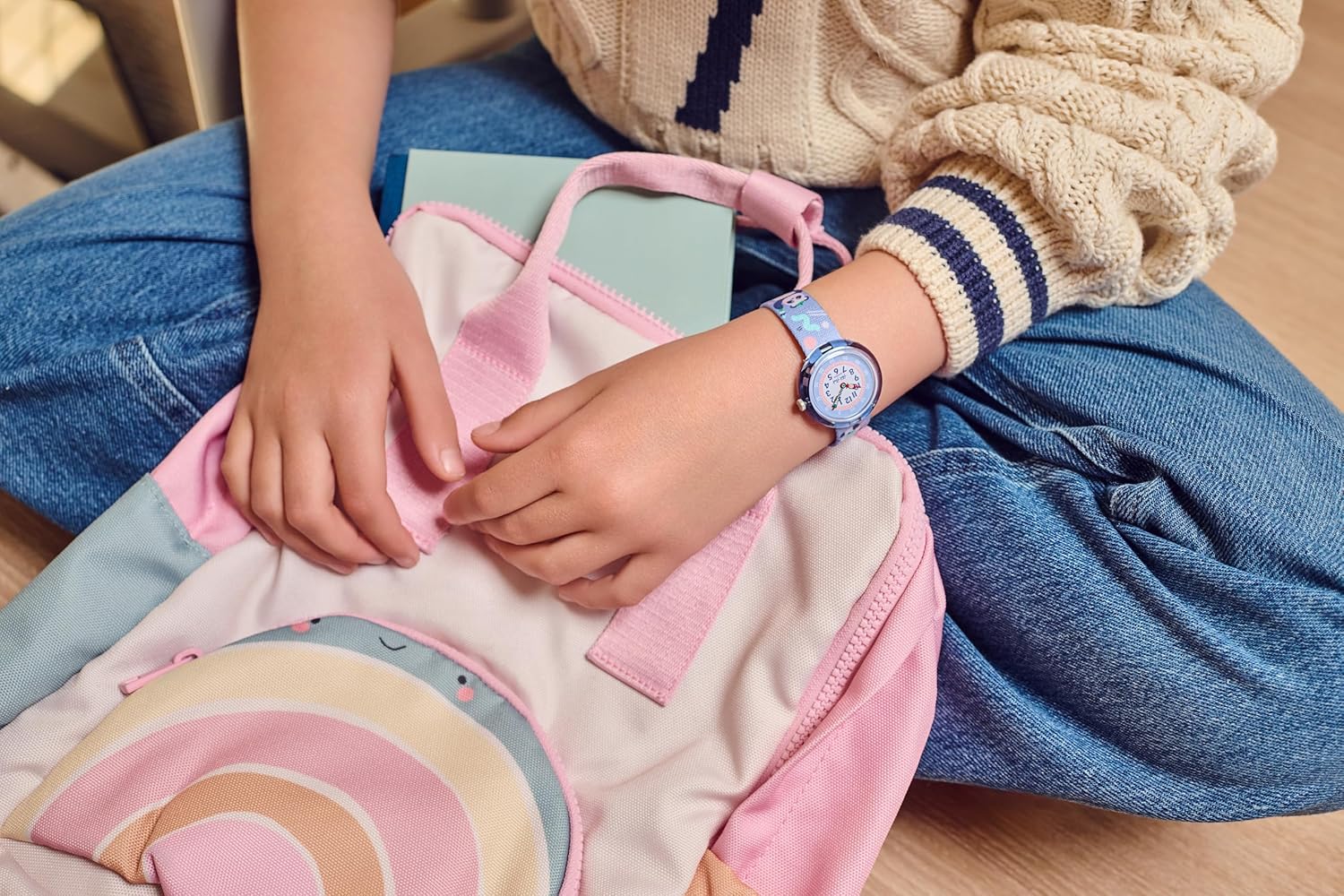 Flik Flak Girl Kids Watch Casual Purple Bio-sourced Water Resistant Quartz Arty Animals