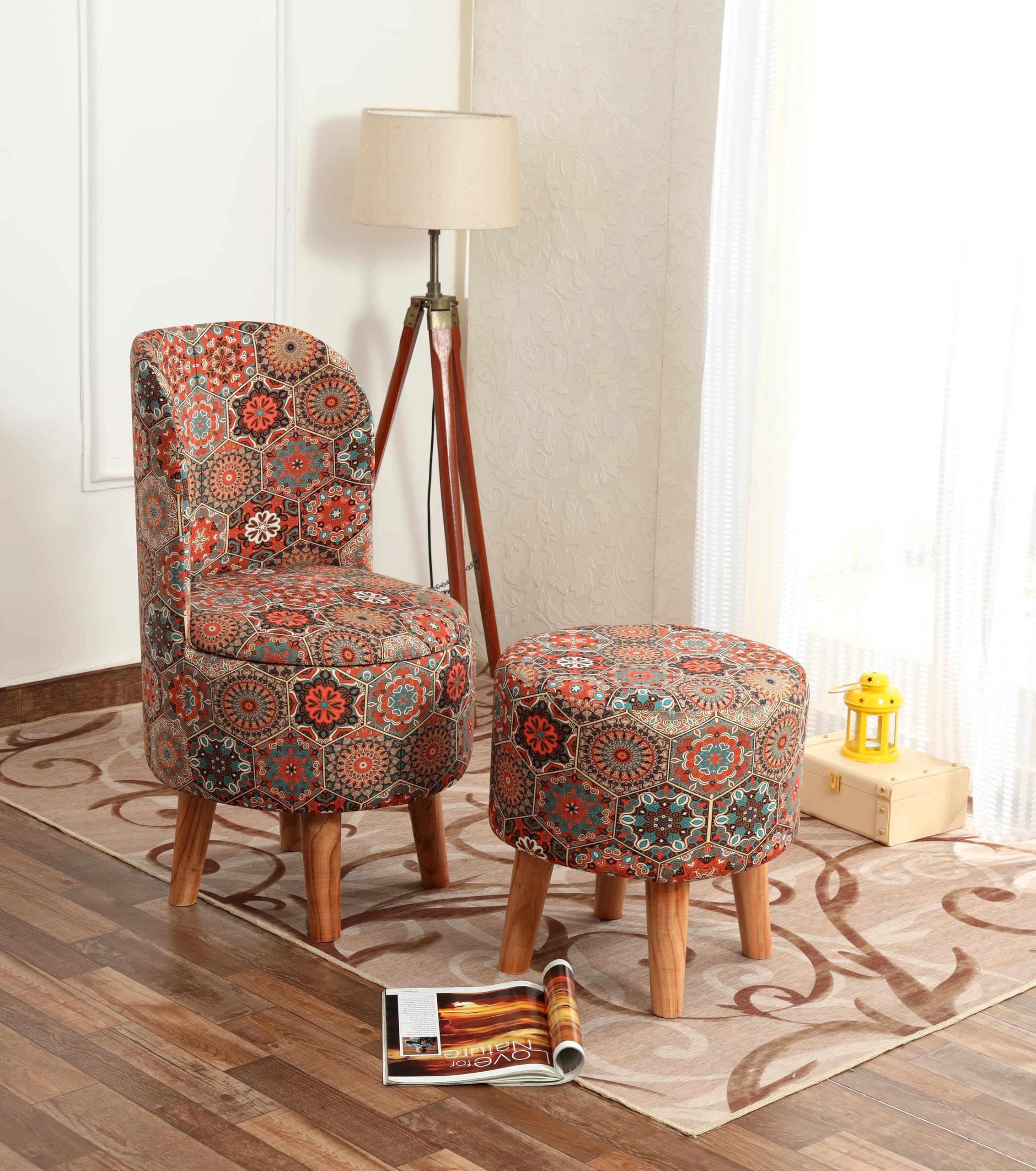 SRS Chair for living Room Ottoman Pouffe for Sitting Footrest Chair Dressing Table Pouf Chair Ottoman Pouffes Sitting Chair For Living Room Sitting Chair Combo for Living Office Home Décor, Octa-image-24