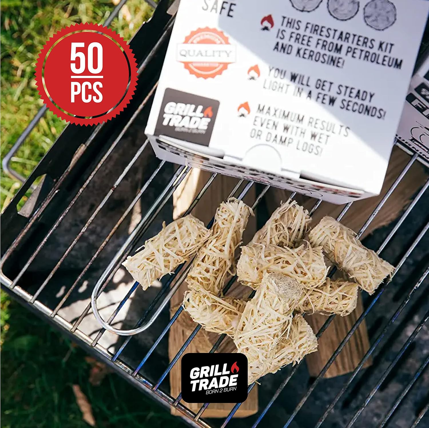 Buy Grill Trade Firestarters 50 pcs Natural Fire Starters for