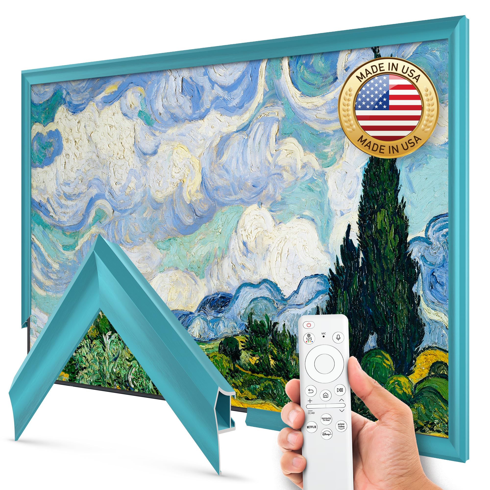 Turquoise Prismatic 32" Alloy Deco TV Frame - Compatible ONLY with Samsung The Frame TVs (Fits 2021-2025, LS03A, LS03B, LS03C, LS03D, LS03FA)