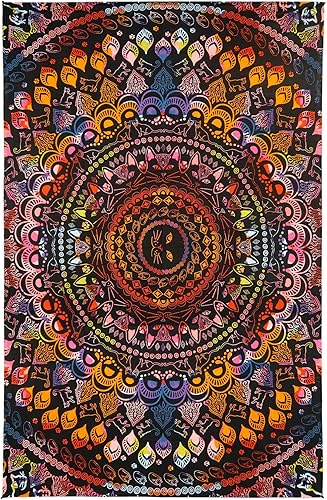 Miniatura 2 de Sunshine Joy Mini tapiz 3D con diseño de gato arcoíris y mandala para colgar en la pared, póster de tela de 30 x 45 pulgadas