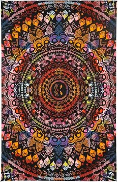Sunshine Joy 3D Rainbow Cat Tapestry Tie Dye Kitty Mandala Wall Hanging Huge 60x90 Inches