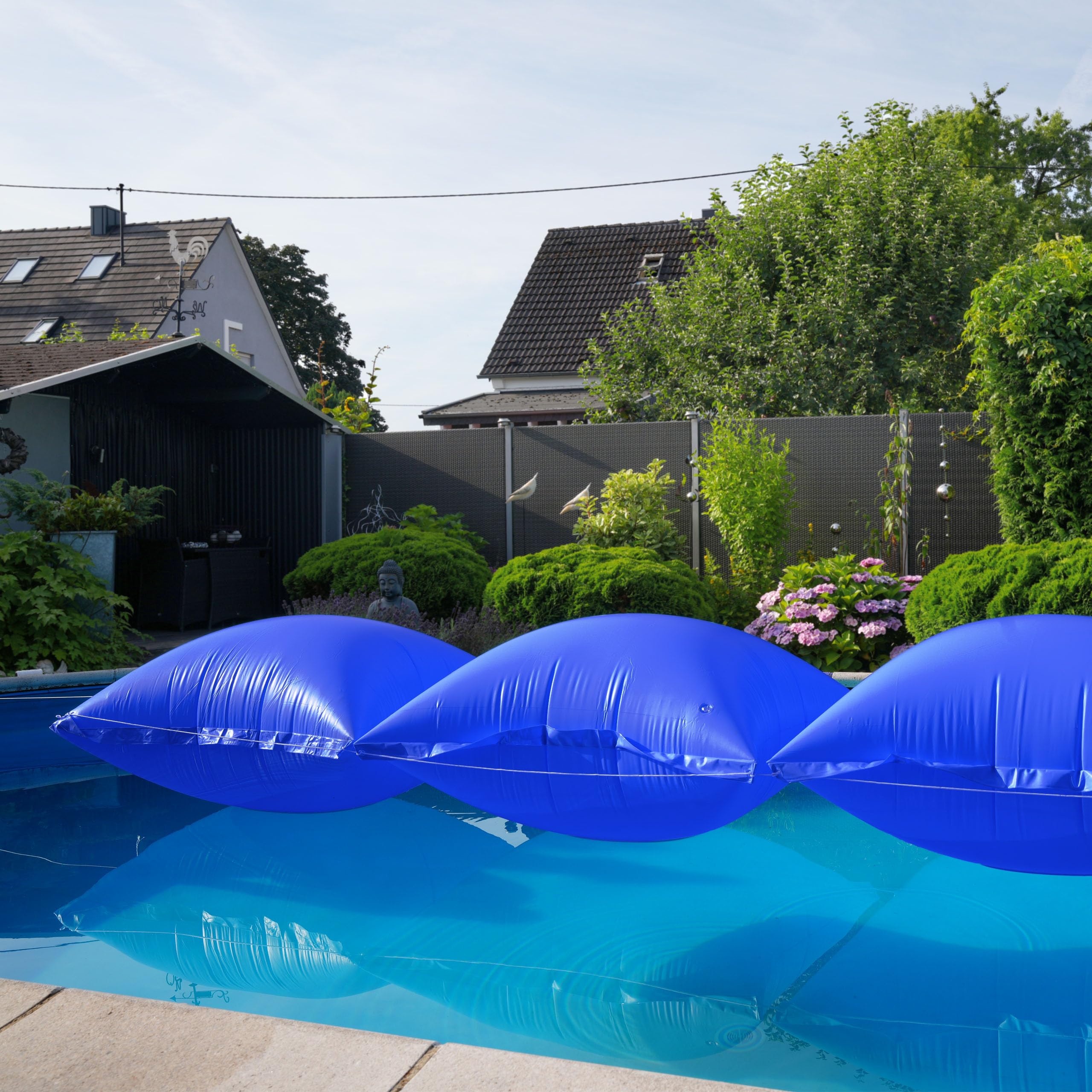 Höfer Chemie Coussin d'hiver Gonflable pour Piscine - Lot de 6 | 122x122 cm Coussin d'Air Robuste en PVC 2 mm avec Œillets - Protection Bâche Hivernage Piscine Ronde, Ovale et Rectangulaire