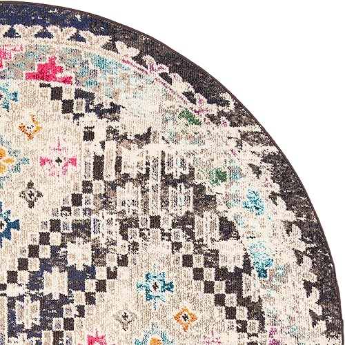 Vista 245 de Safavieh Madison Collection MAD418F - Alfombra de área con diamantes, Polipropileno, Azul Oscuro/Amarillo