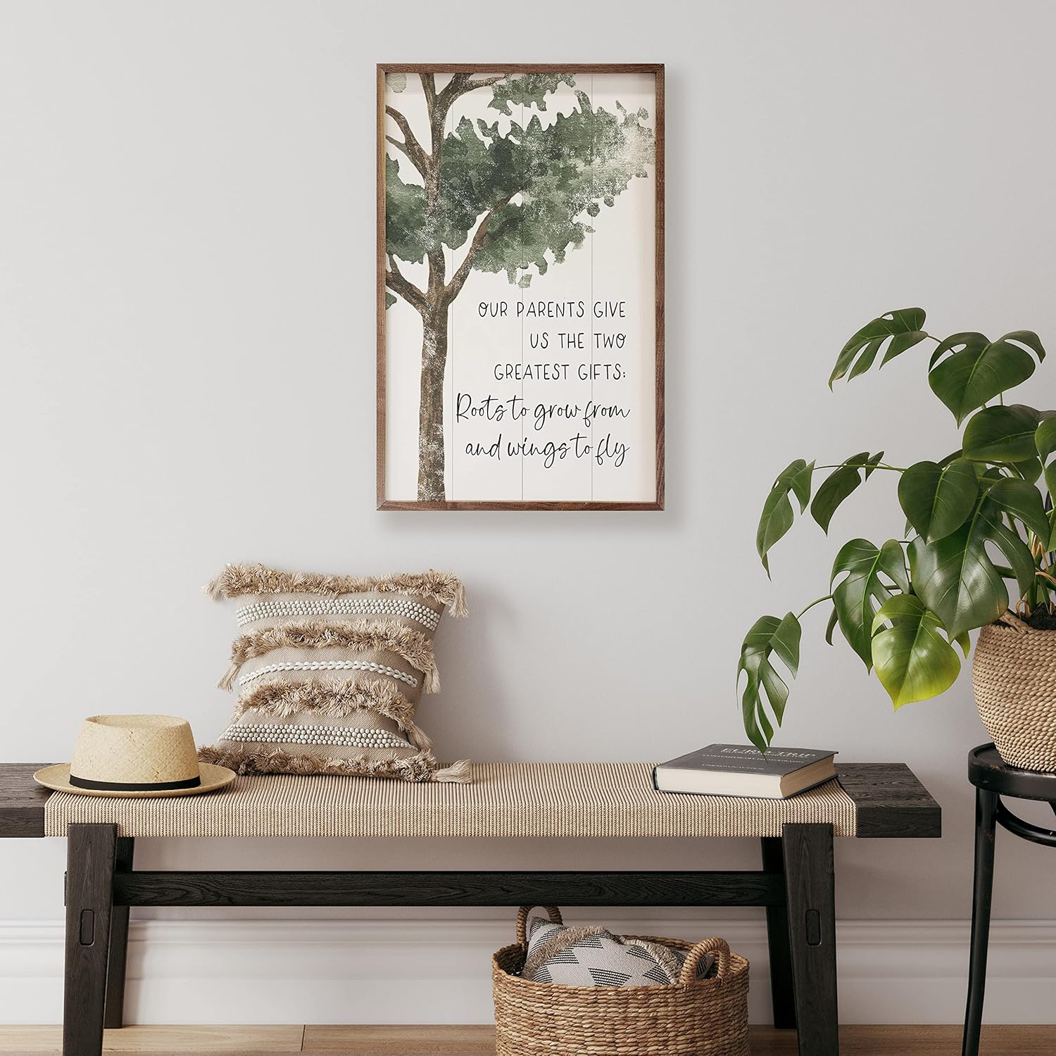 Roots And Wings Tree Gifts Wall Home Decor Series Wooden Sign Décor By Kendrick Home, Different Size Gifts Wall Decor, Home Wall Decor, Signs For Home Decor Wall (16x24)