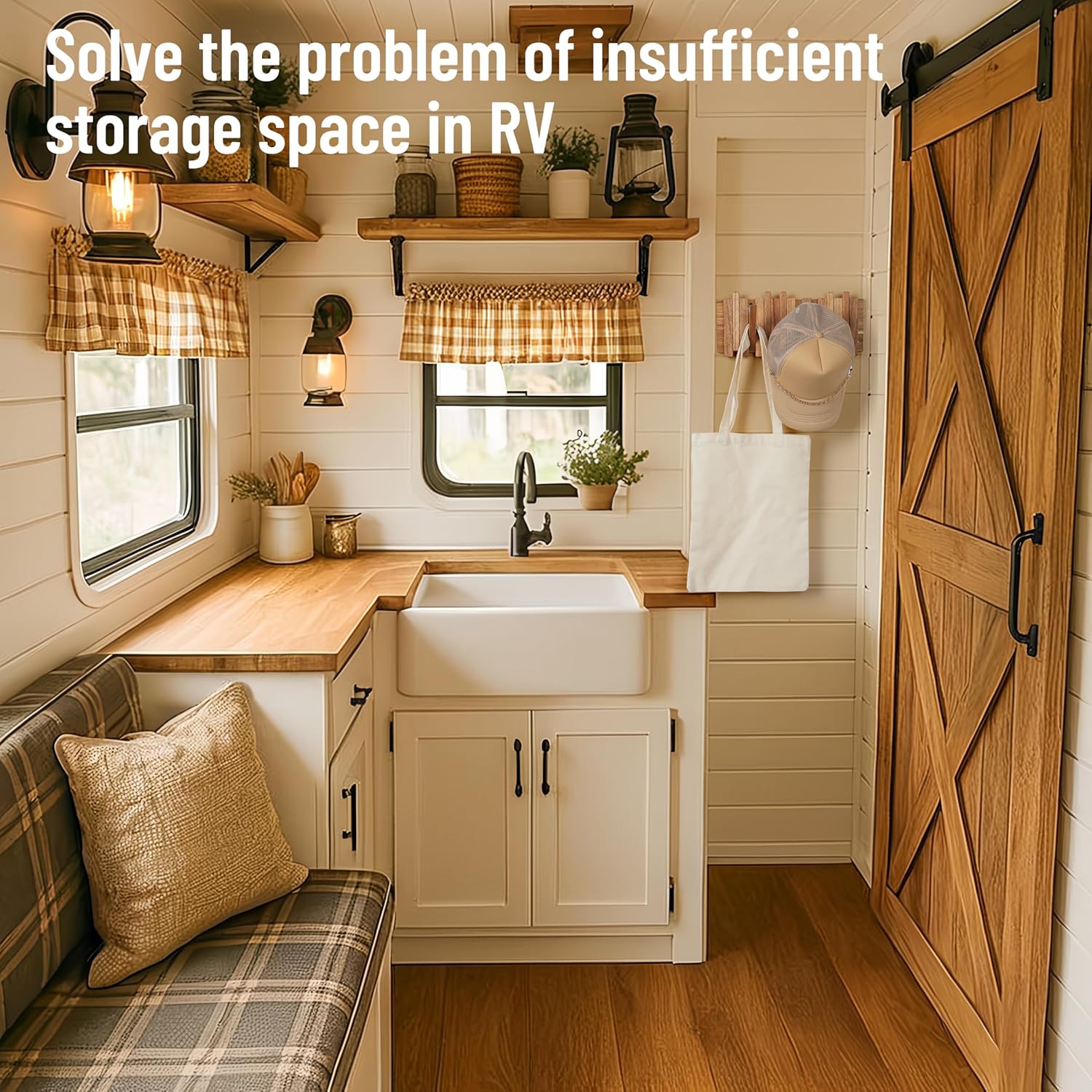 Small Coat Rack for Apartment: 13.2Inch Wood Rustic 8 Hooks Wall Mount Retractable for Narrow Spaces Entryway Bathroom for Hanging Light Items Jacket Towel Dog Leash Bag - Image 7