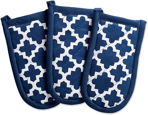 DII Lattice Basics Collection Kitchen Essentials, juego de mango de sartén, azul náutico, 3 piezas