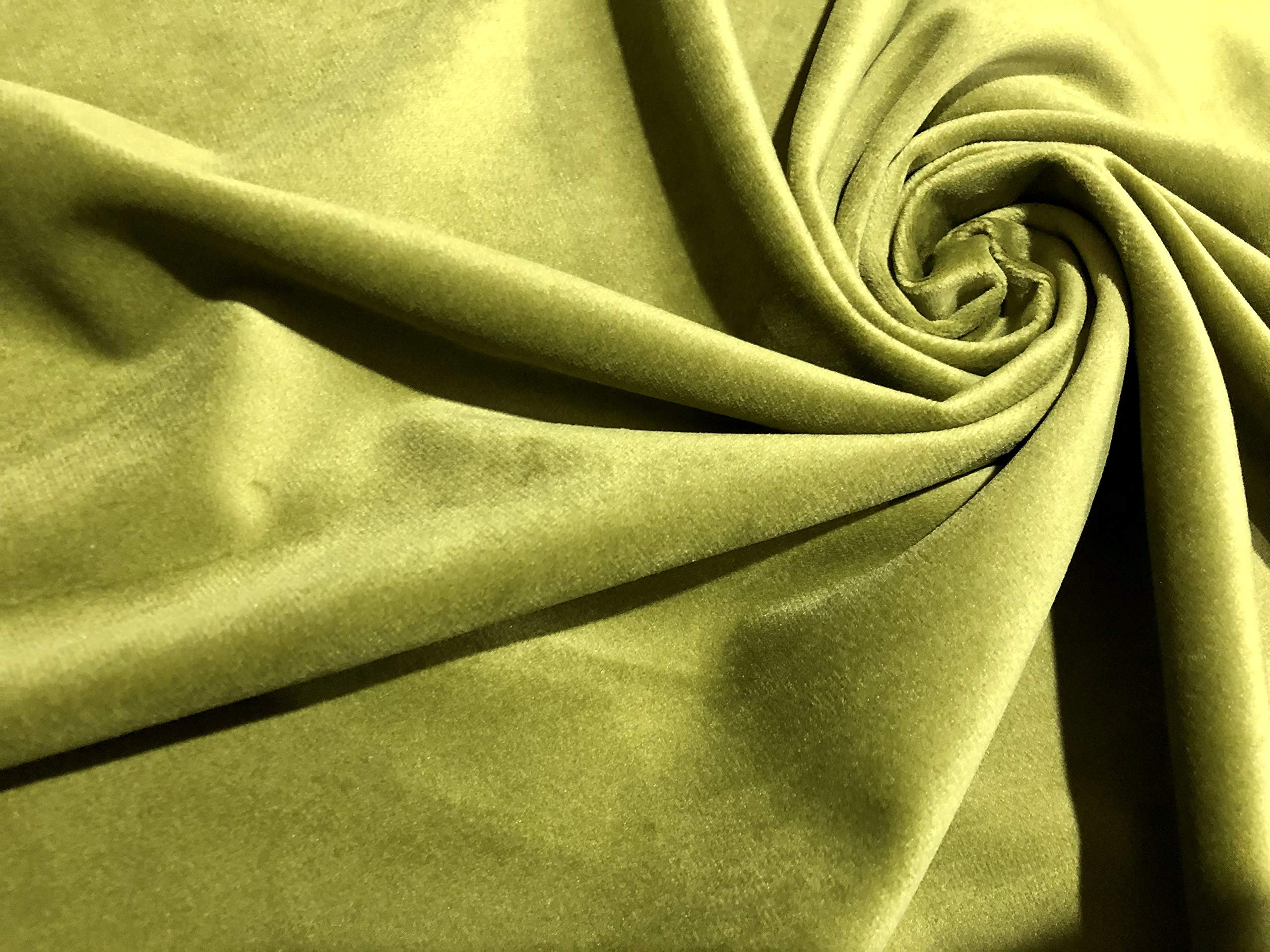 LUX Velvet Fabric Super Soft Strong Velour Material Home Decor Curtains Upholstery Dressmaking - 150 cm Wide - Khaki Green (Sold by The metre)