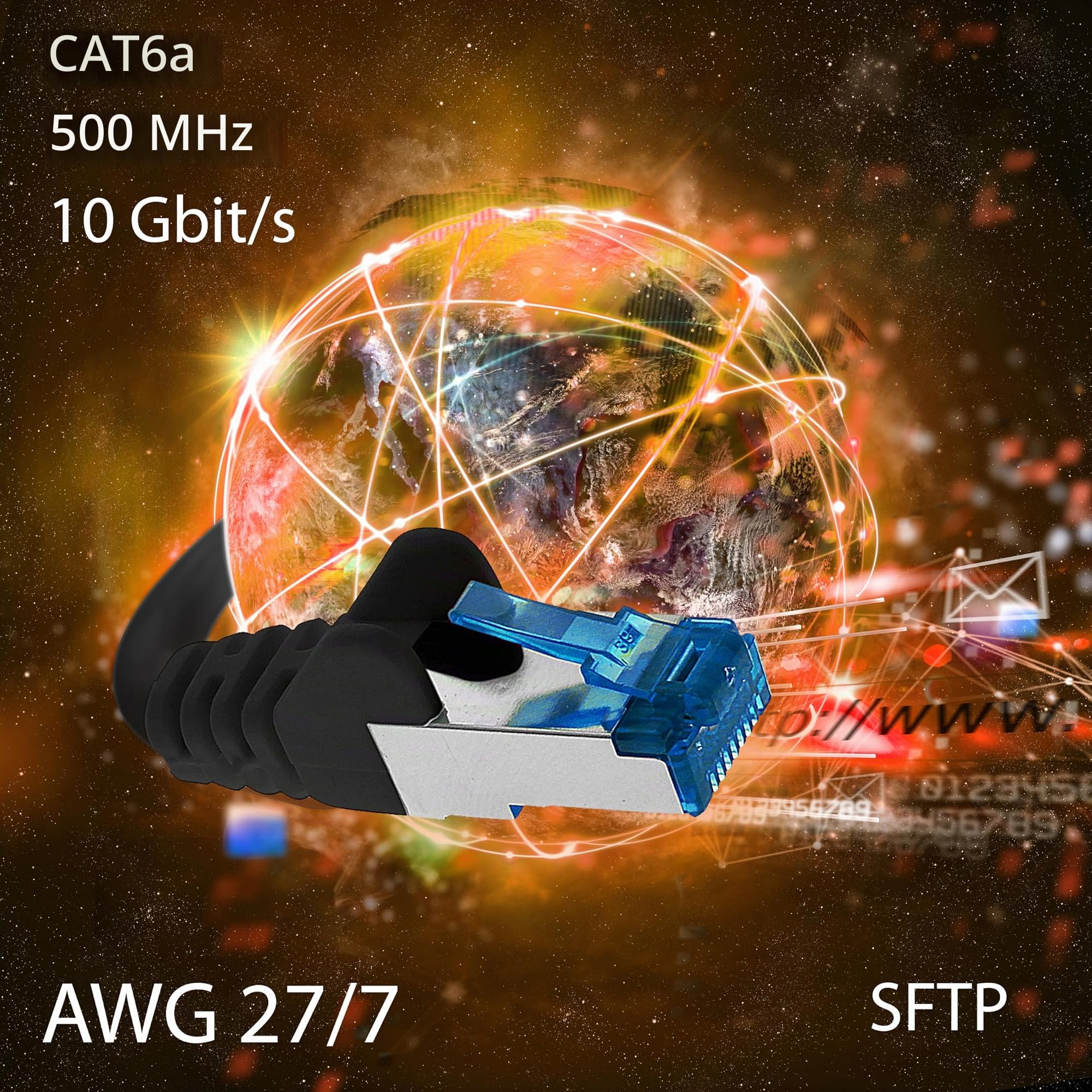 1aTTack.de Câble réseau CAT6a Cat6 Cat6 1,5 m 10 Gbit/s | Blanc - 10 pièces | CAT 6a | S-FTP | Double blindage