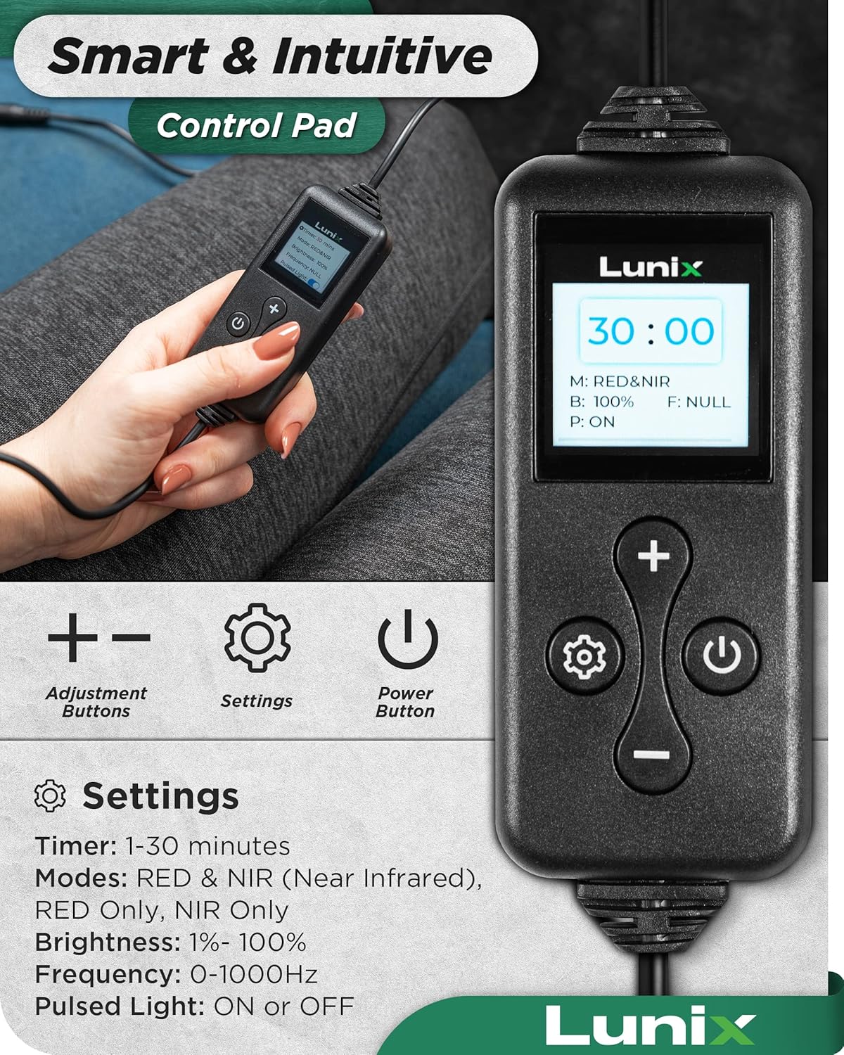 Lunix LX16 Red Light Therapy Belt, Near Infrared Light and Red Light Therapy to Improve Circulation, Relax Muscles, Black - Image 7