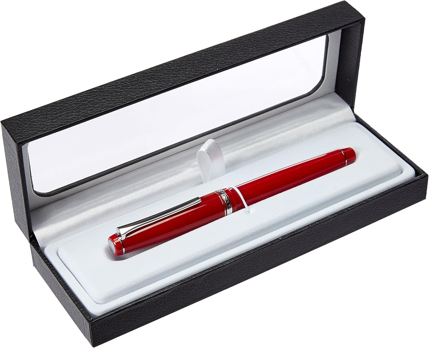 PILOT Falcon Collection Fountain Pen, Red Barrel with Rhodium Accents, Soft Fine Nib, Blue Ink (71621)