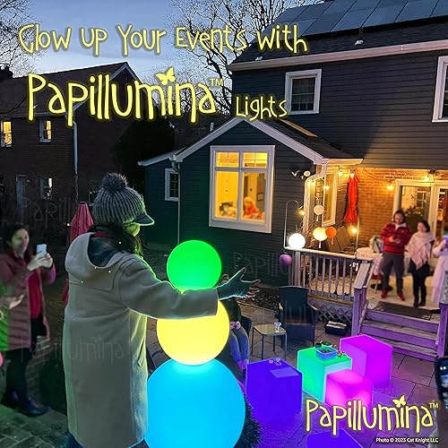 Miniatura 2 de Lámpara recargable de 20 pulgadas (19.7 in) que cambia de color, lámpara LED impermeable al aire libre, lámpara de luz nocturna de esfera brillante,