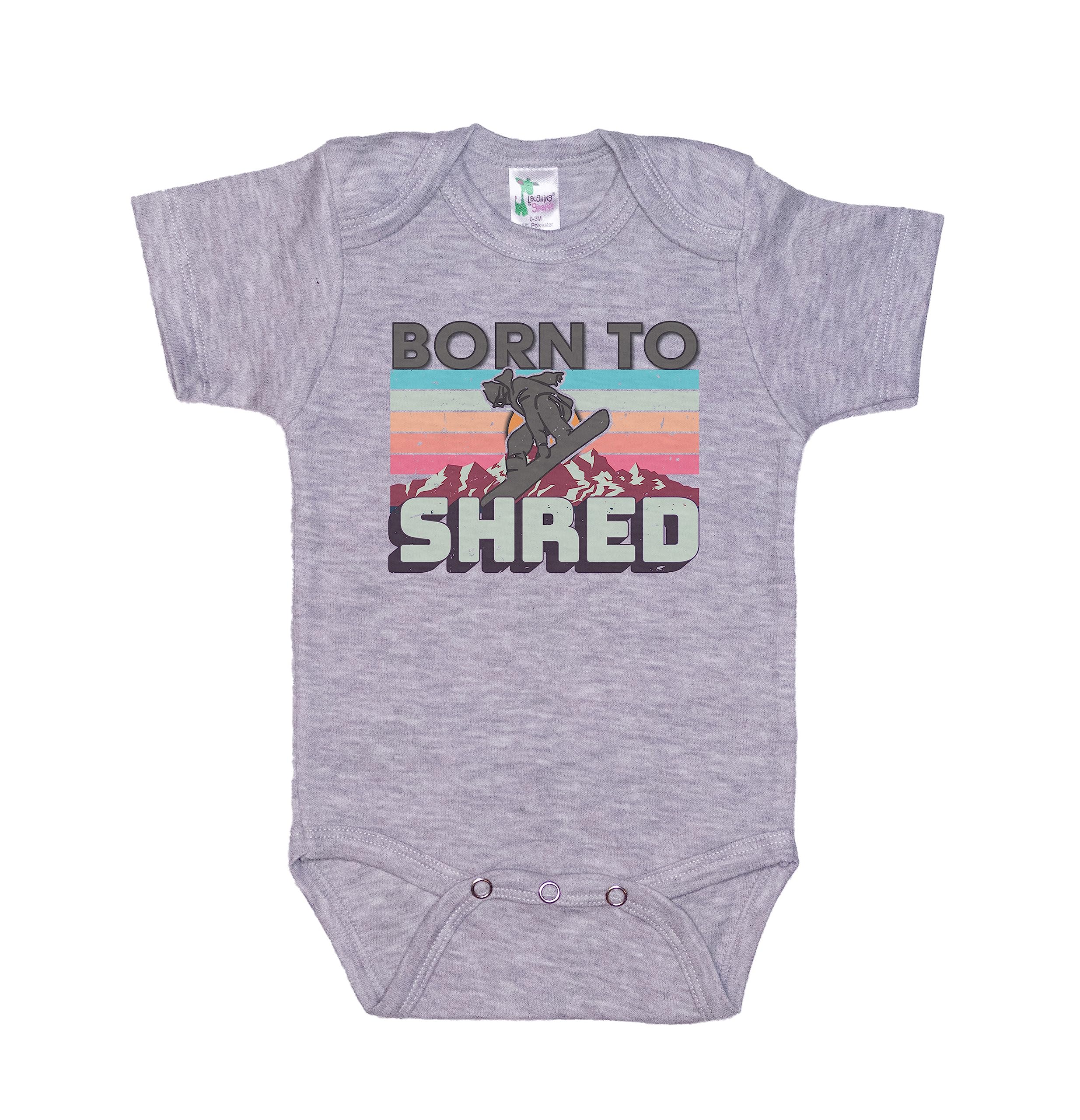 Baby Snowboard Onesie/Born To Shred/Snowboard Bodysuit/Sublimated Design/Super Soft