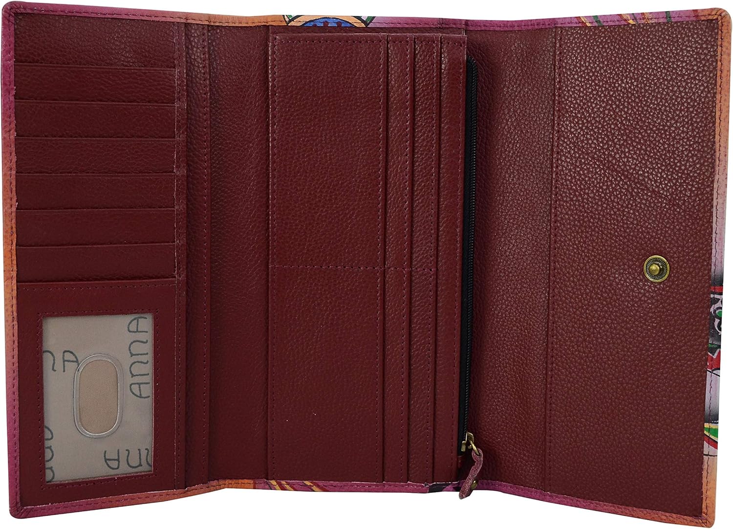Anna by Anuschka Women's Hand Painted Genuine Leather Multi Pocket Wallet - Image 3
