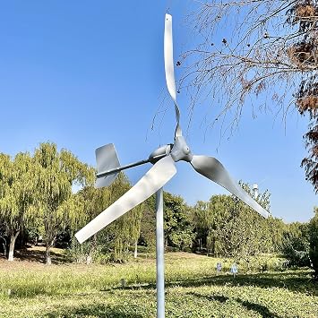 2000W 48V Wind Turbine Generator Kit with 3 Blades Wind Power Generator Windmill for Hybrid Solar Wind System with LCD MPPT Charge Controller