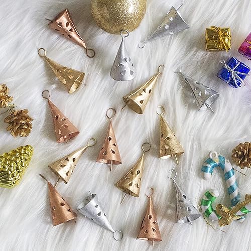 DIYANA IMPEX Campanas de hojalata indias vintage, campanas rústicas vintage de cascabel, campanas de vaca, árbol de Navidad, manualidades,