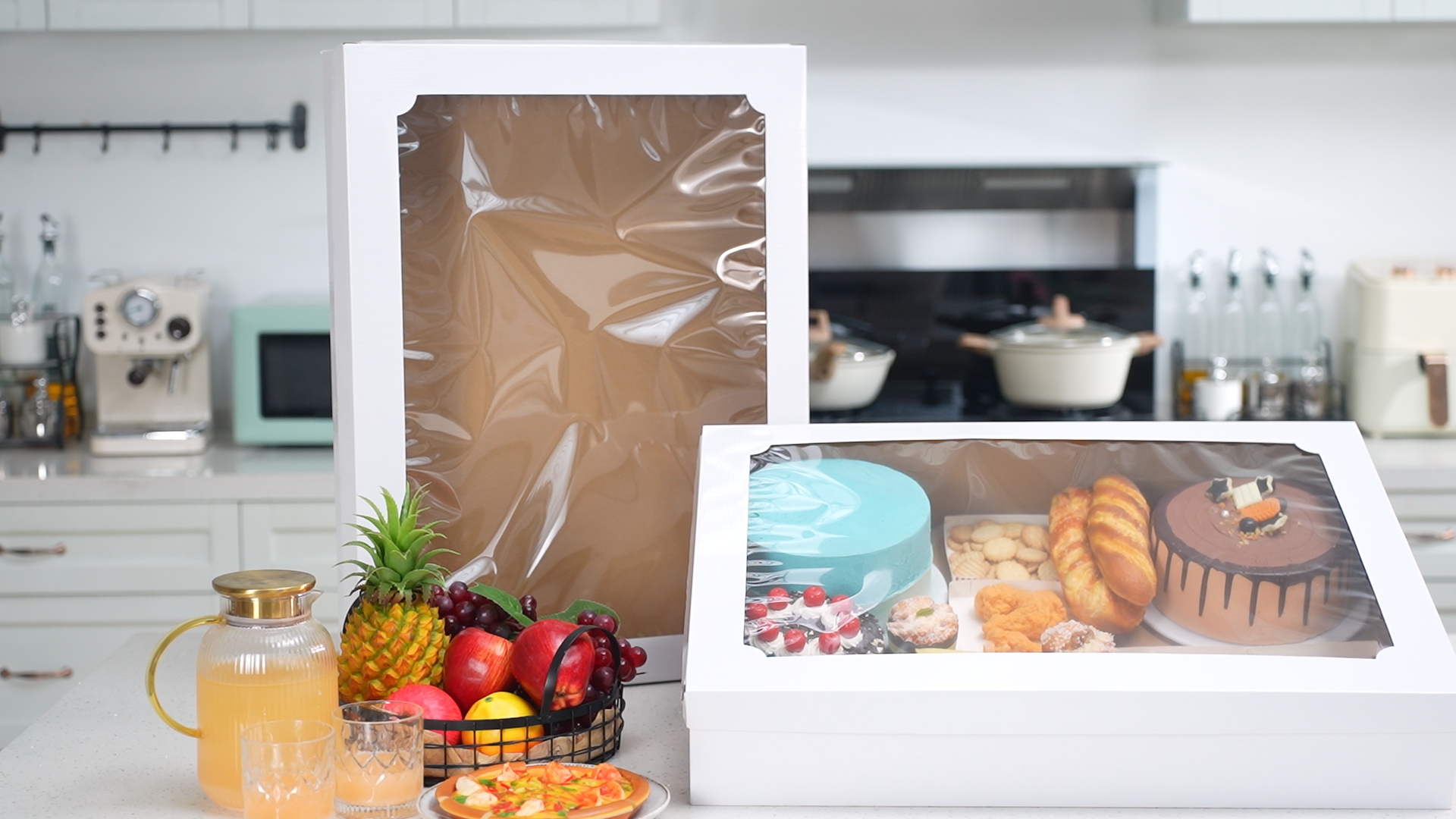 24 Cajas De Pastel Kraft Con Ventana Transparente + Pegatinas – Ideales Para Galletas, Dulces Y Postres