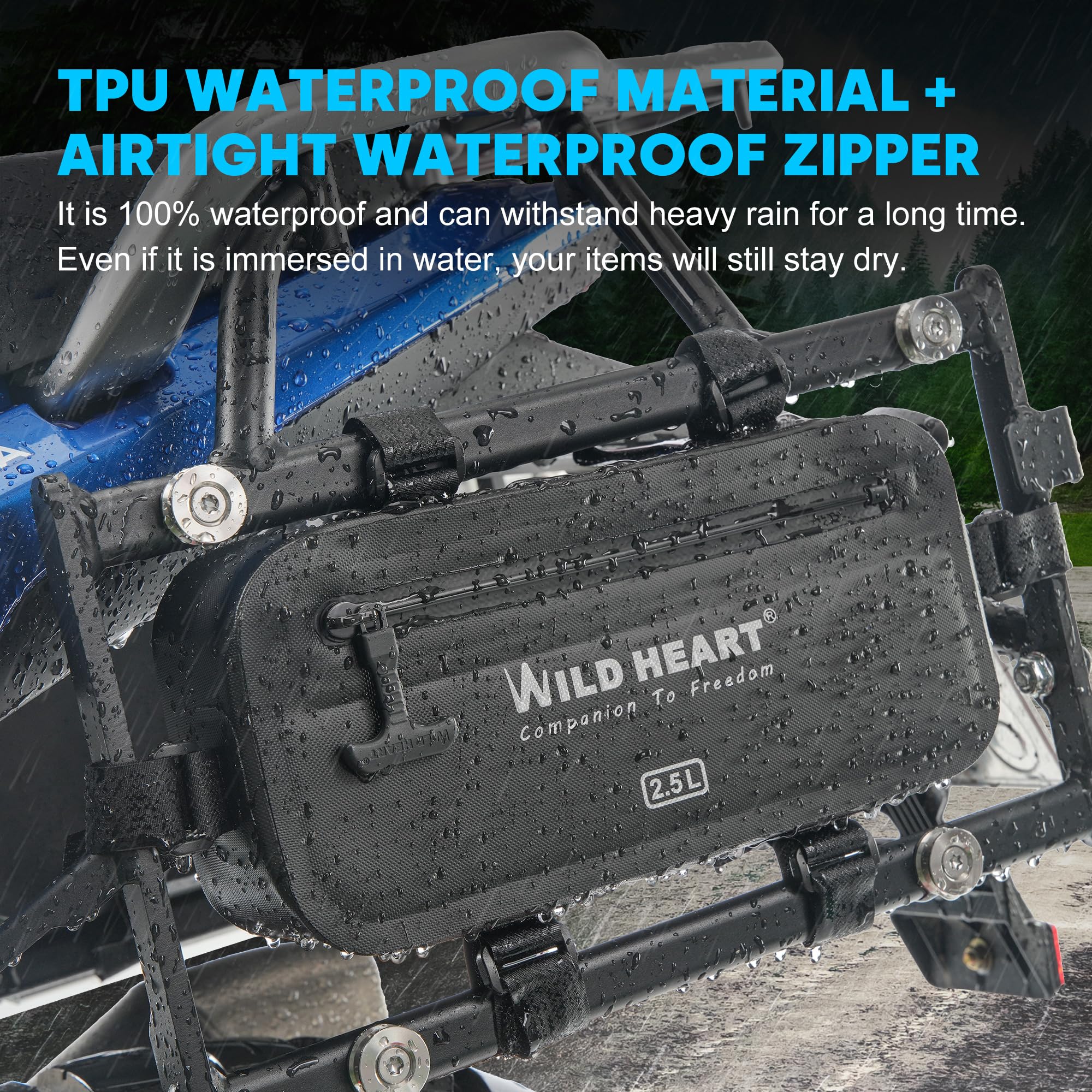 WILD HEART Motorcycle Side Tool Bag Fully Waterproof Hanging Bag Motorcycle Accessories