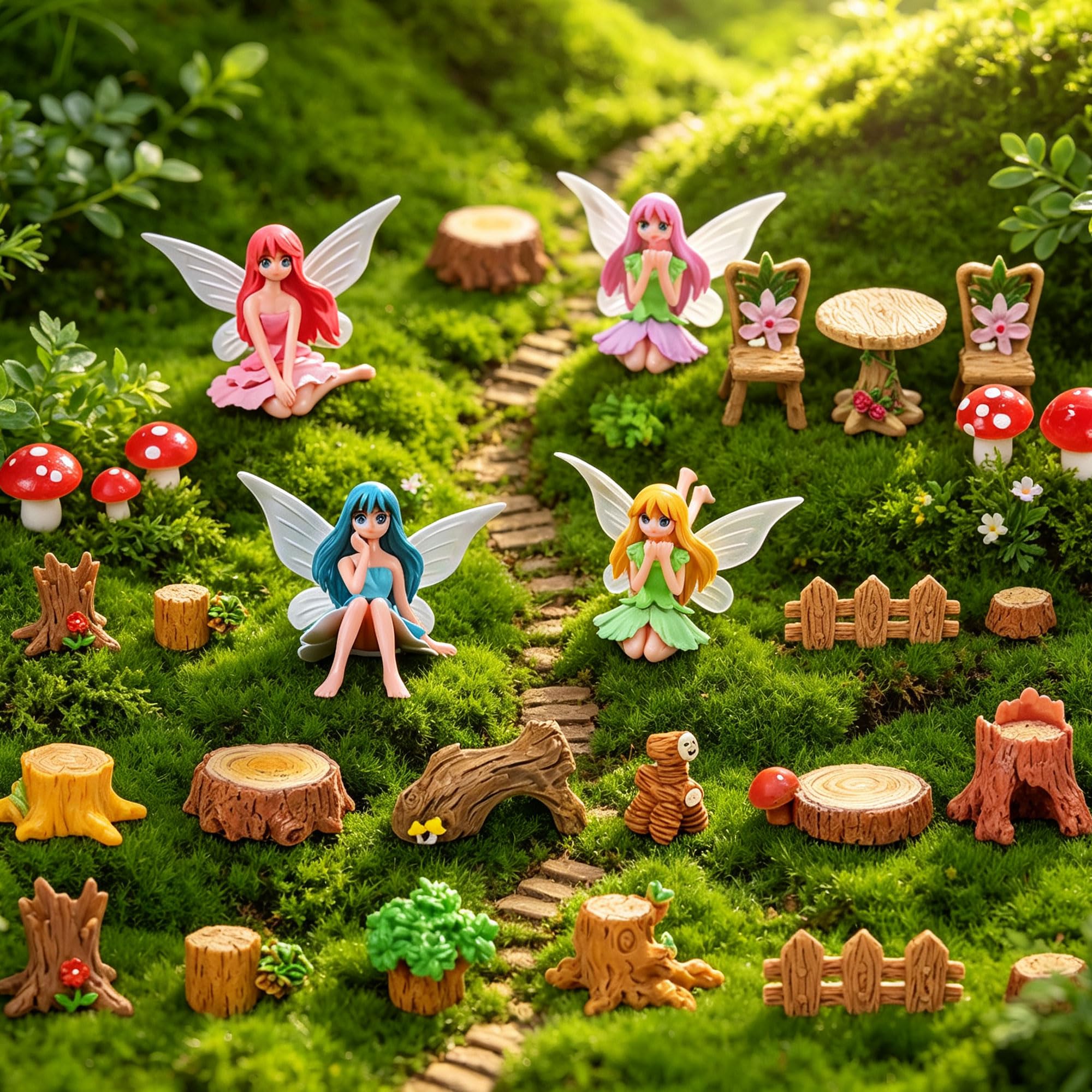 Mini Fairy Garden Accessories Kit Miniature Garden Ornaments Statues