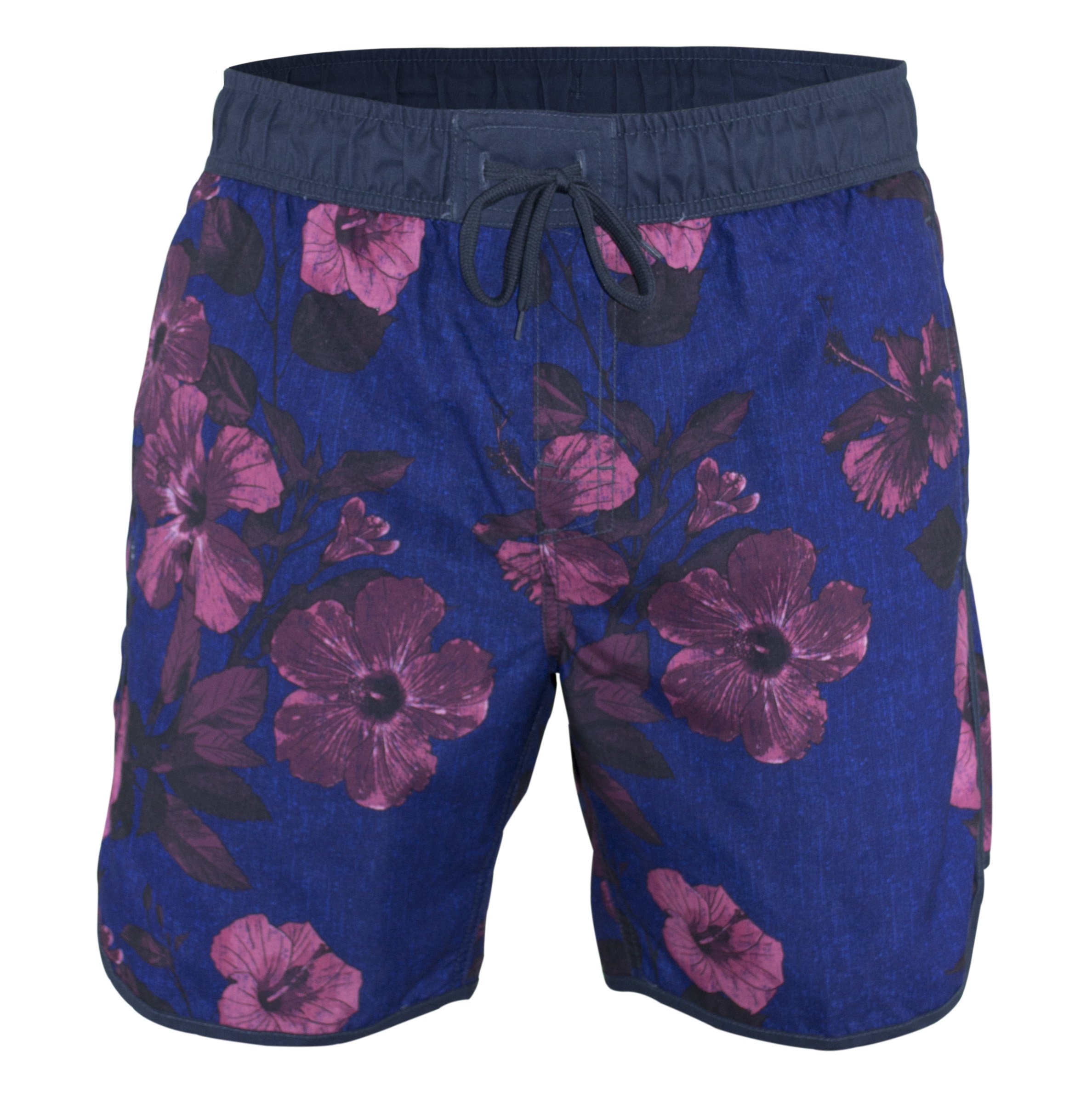 Matereek Trading Co MMatereek Mens Swim Trunks Softly Distressed Floral Hibiscus Swimwear