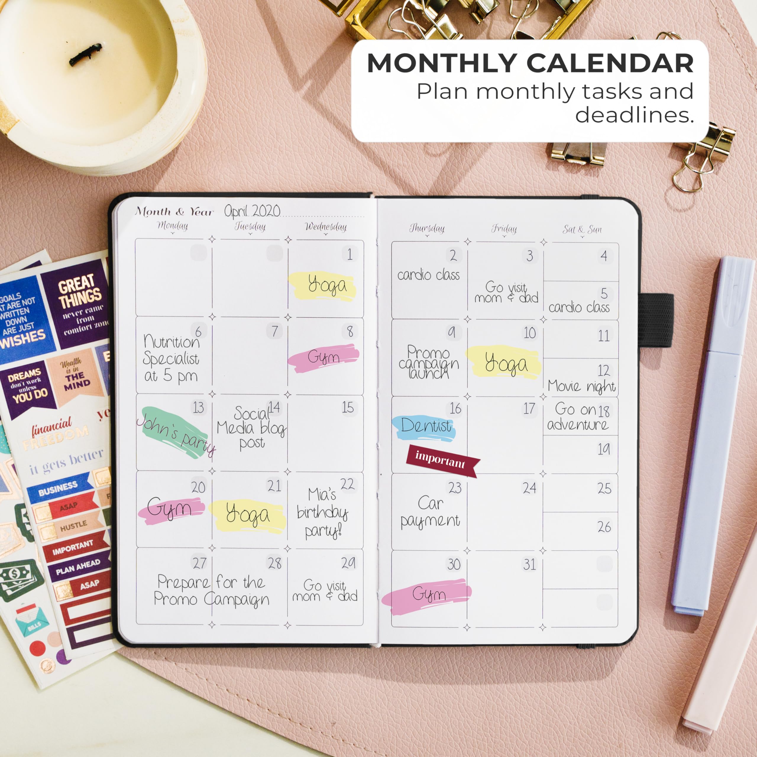 GoGirl Planner and Organizer for Women, Pocket Size Weekly Planner, Goals Journal & Agenda to Improve Time Management - Image 4