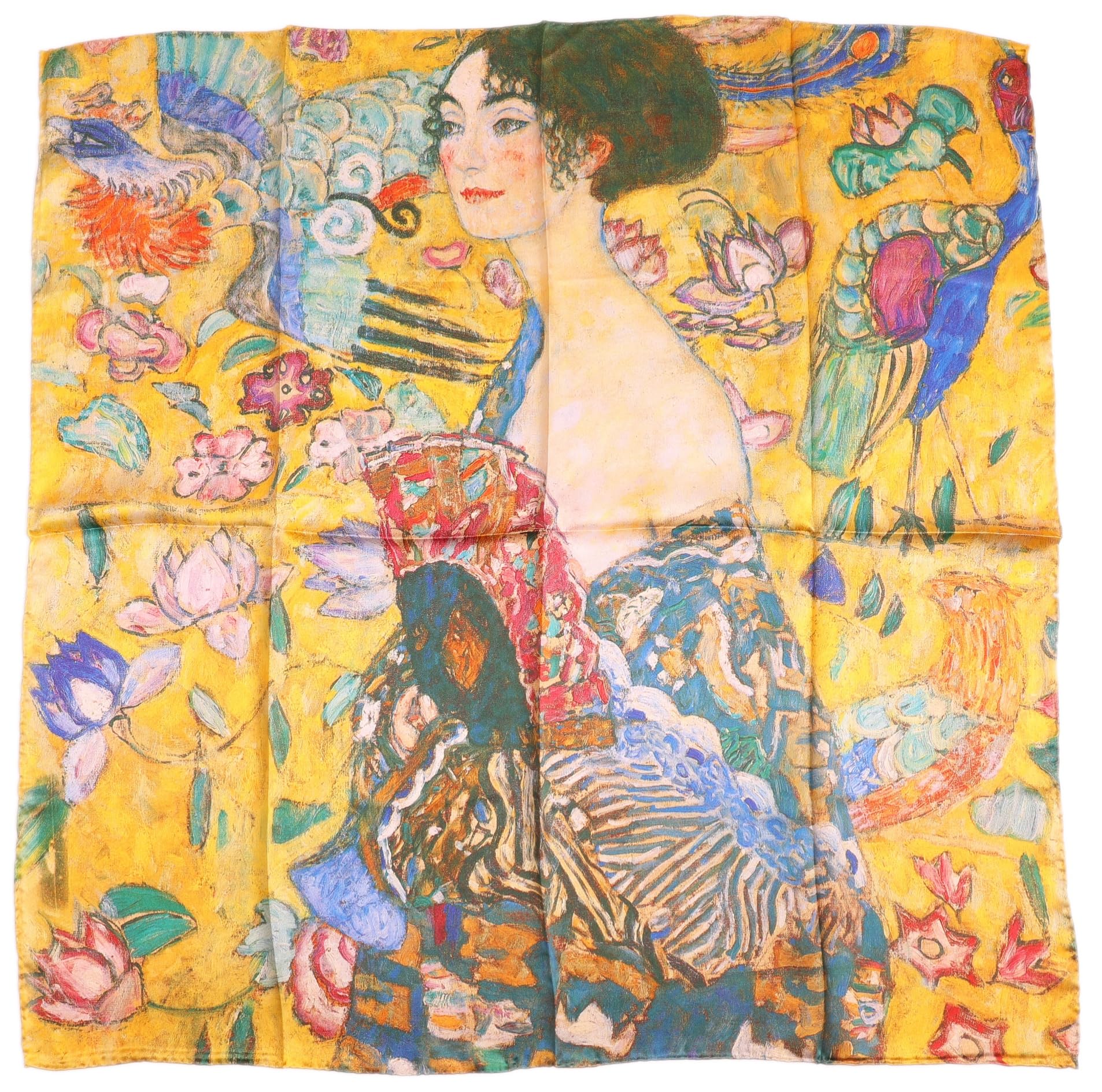 Femme 90cm étole-carré Chale en Soie Art Nouveau Tableau Imprimé Peinture D´art Gustav Klimt