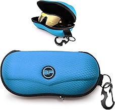 BLUPOND Étui à lunettes de soleil semi-rigide en EVA avec crochet de suspension en métal Clip ceinture Rangement lunettes de soleil