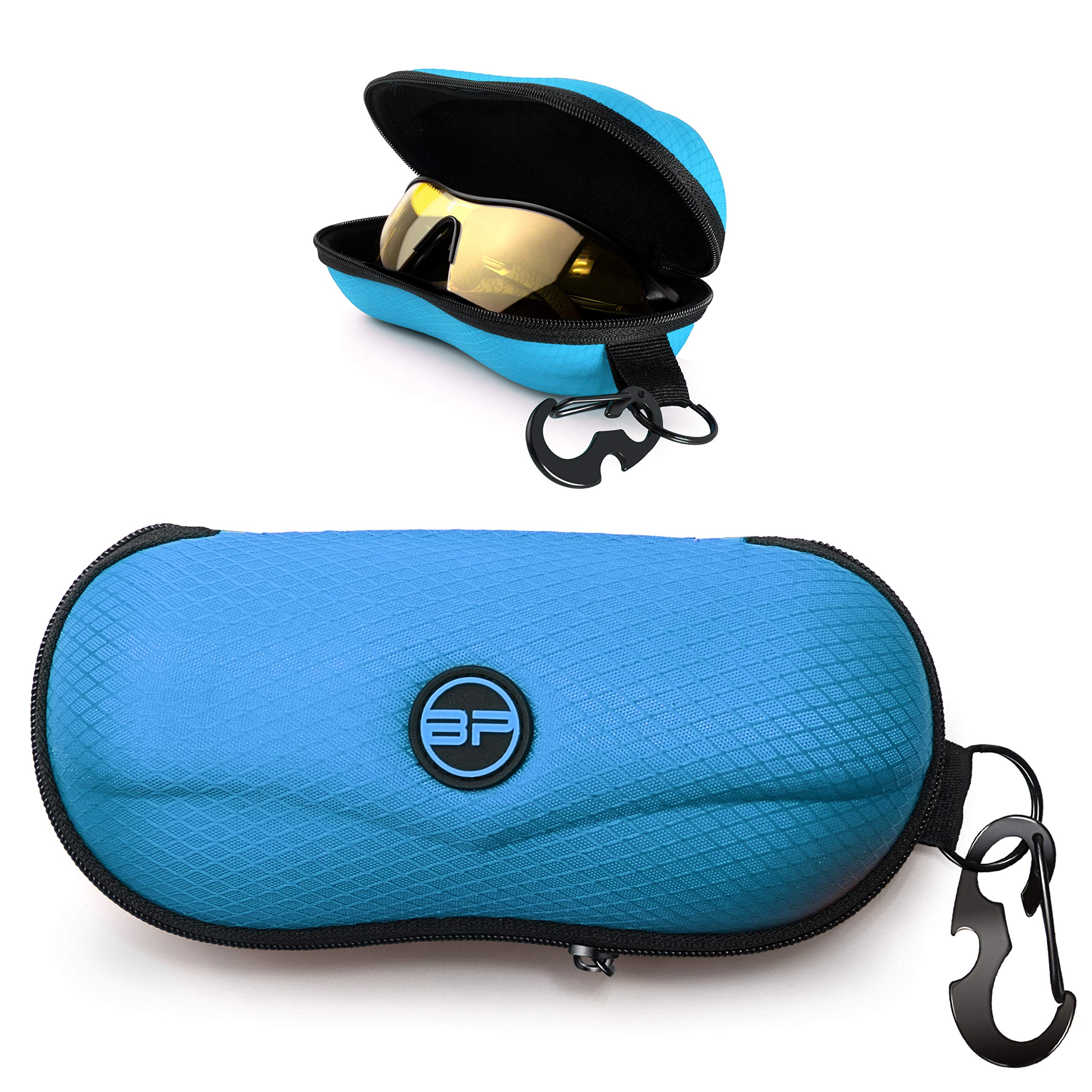 BLUPOND Sunglasses Case Semi Hard EVA Shell with Metal Hanging Hook Belt Clip Sun Glasses Storage