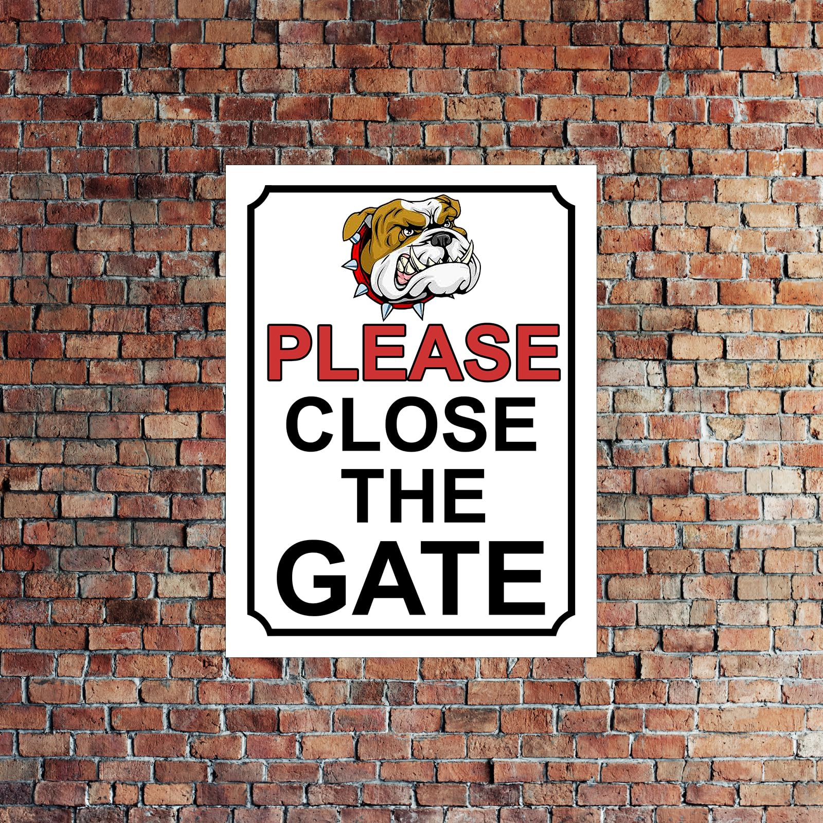 PLEASE CLOSE THE GATE BULLDOG THEME METAL SIGN 267MM X 200MM (30H1L) LARGE 10" X 8", Mixed - Image 4