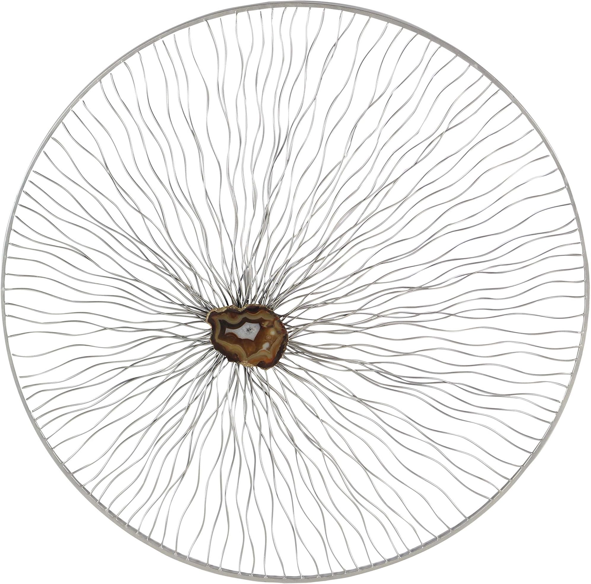 Deco 79 77592 Metal Agate Wall Decor, Gray/Brown