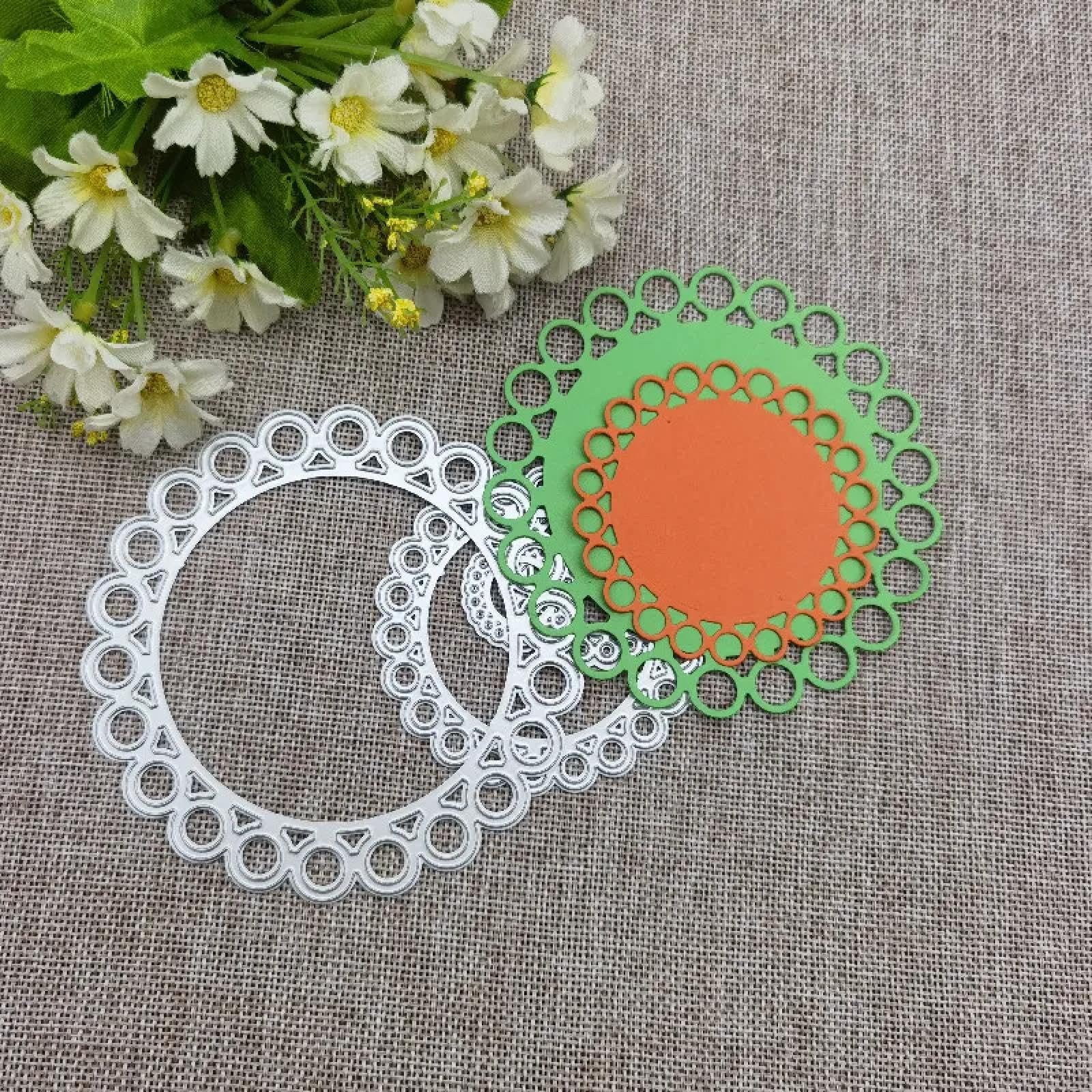 Matrices de découpe en métal 11,5 cm motif rosace dentelle ultra durable