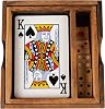 CCcollections Blackjack Card Game Set with 5 Dice | Luxury Playing Cards Deck in Handmade Wooden Package | Elegant Gift for Adults | Game Nights, After Dinner, or as Stylish Coffee Table Box