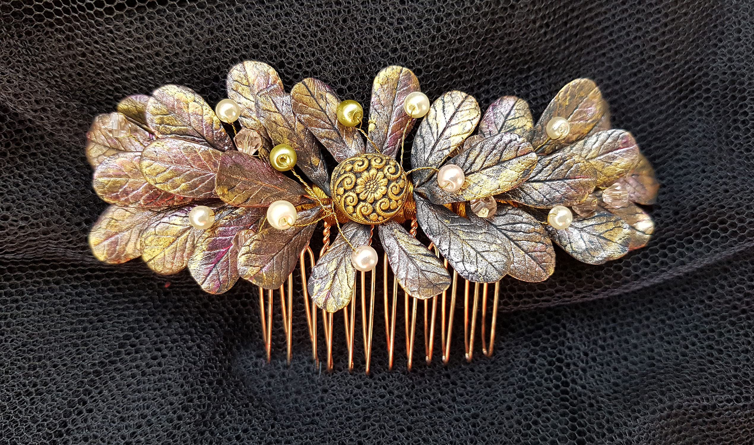 Peineta Sposa Ornamento Fiaba per capelli-Fiori Porcellana porcellana porcellana fredda accessori per capelli-pettine per capelli
