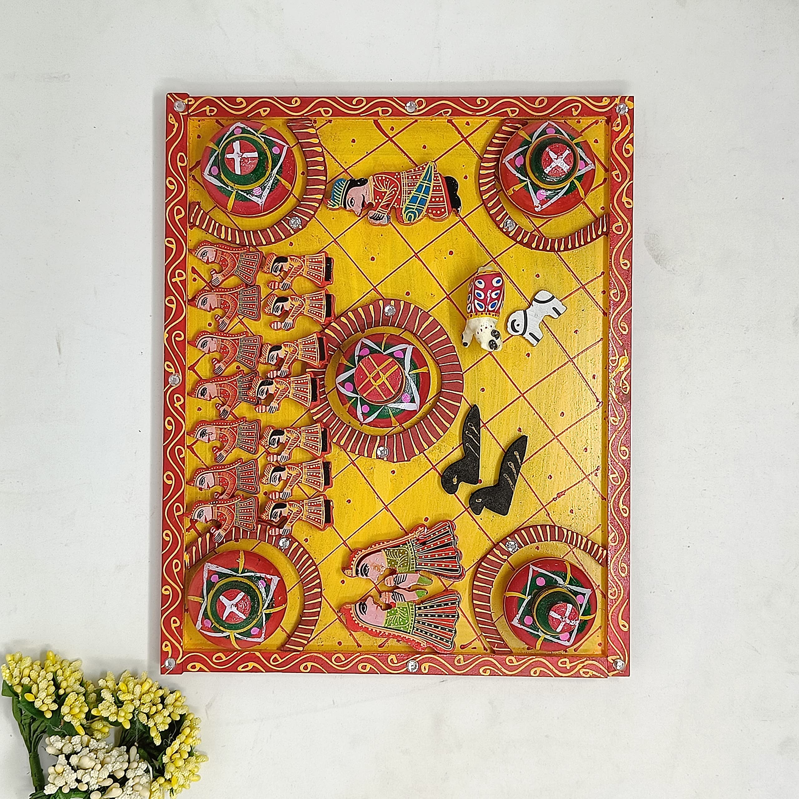 Handcrafted Bachbaras Puja Chowki - Traditional Indian Art -4