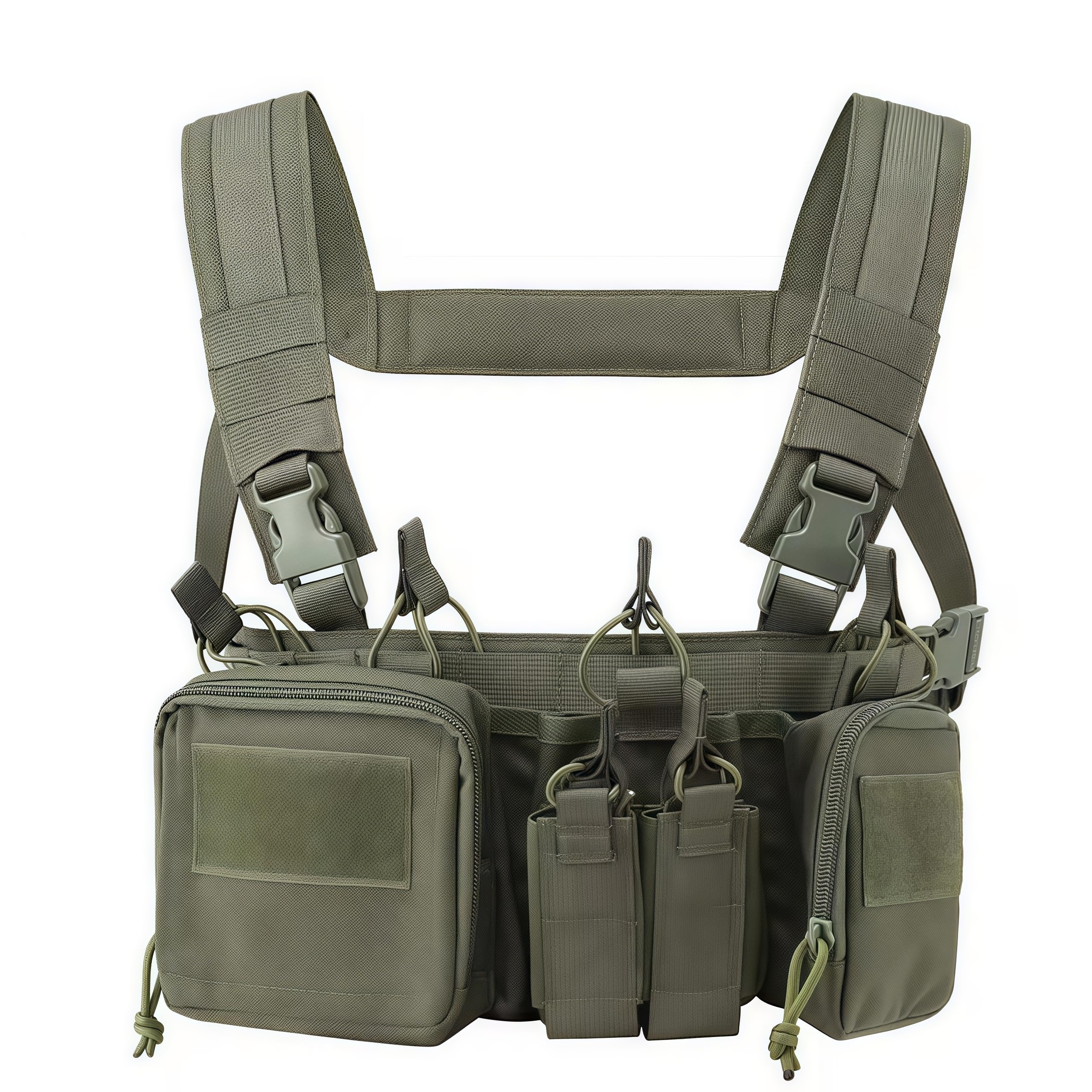 ACEXIER Taktische Weste Military Chest Rig Trägerwesten Airsoft Jagdausrüstung mit Molle Bag 5.56 Magazintasche
