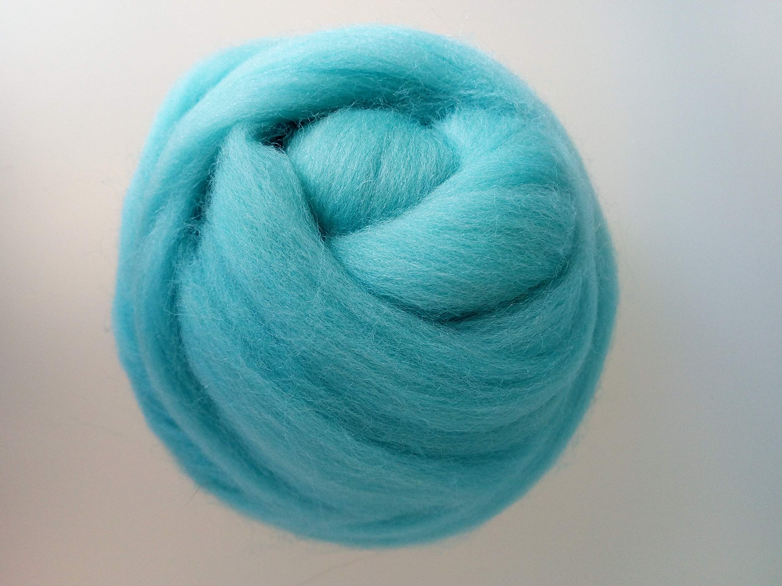 Light Turquoise* 100% Merino Wool Giant Yarn Extreme Arm Knitting Felting Wool Tops Roving Bulky 50g - 4kg (200 g)