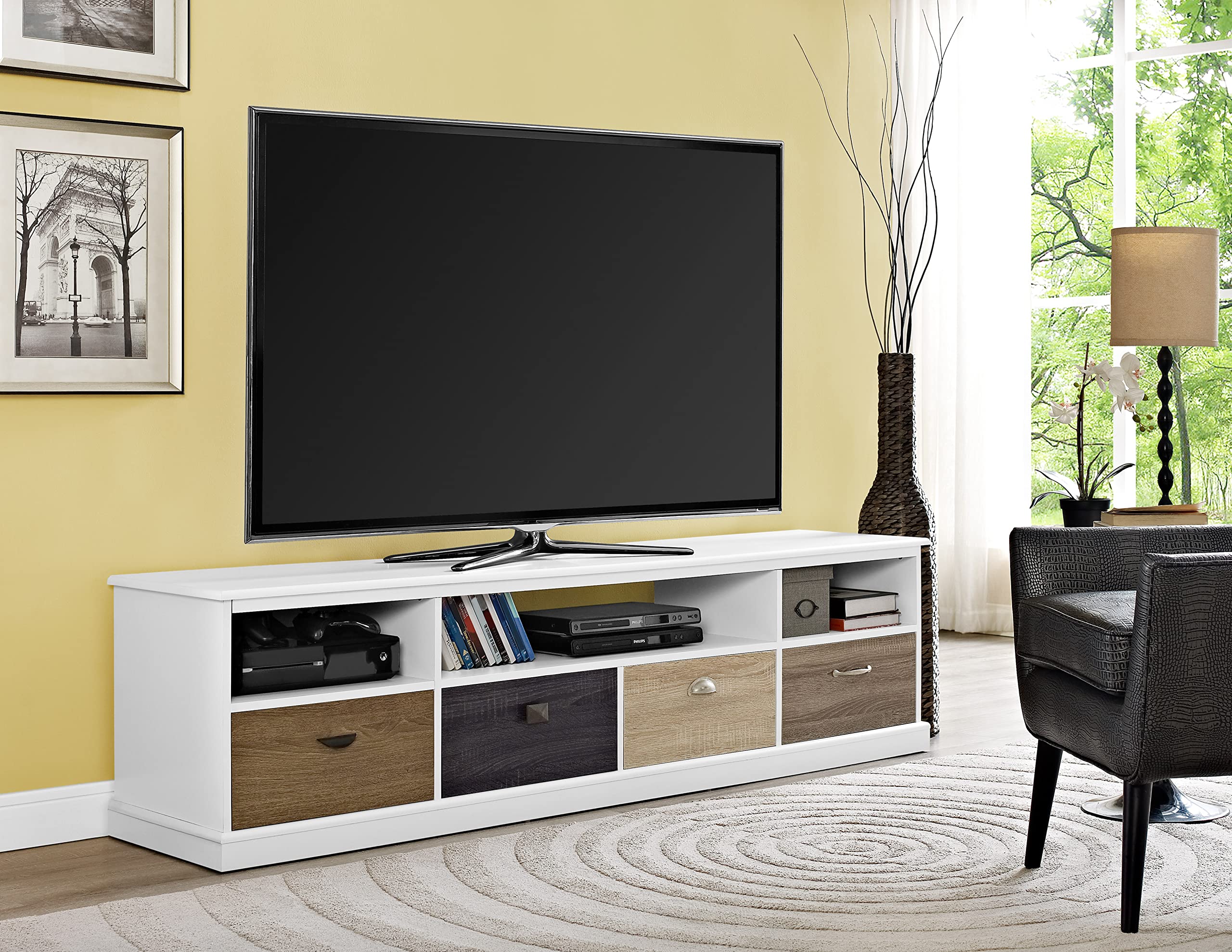 Rackhams White Mercer Tv Console In Multicolour With Drawers 1773096Pcomuk