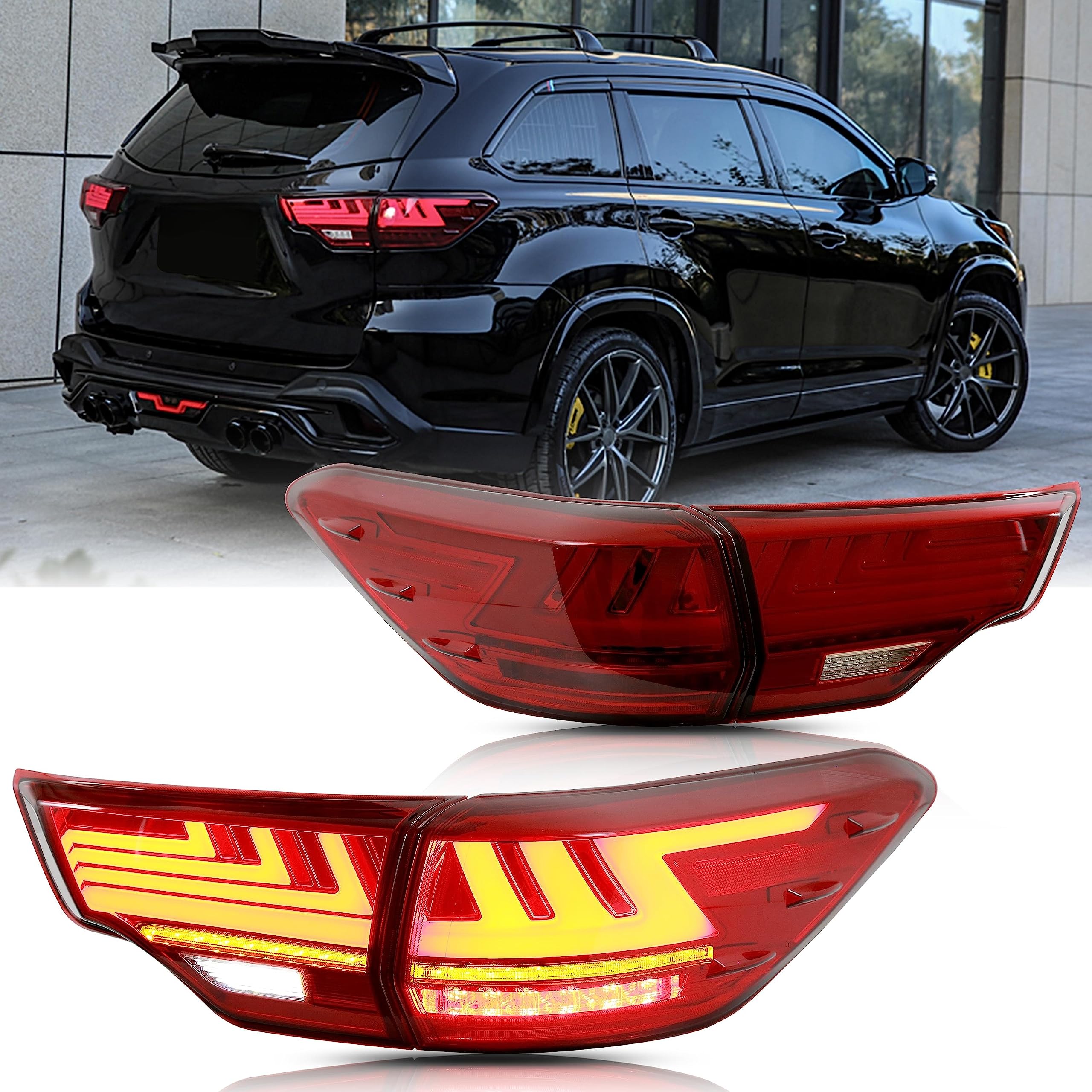 Feu arrière LED dynamique pour Toyota Highlander, feu de brouillard, clignotant, feu de stop, 2012, 2013, 2014  34