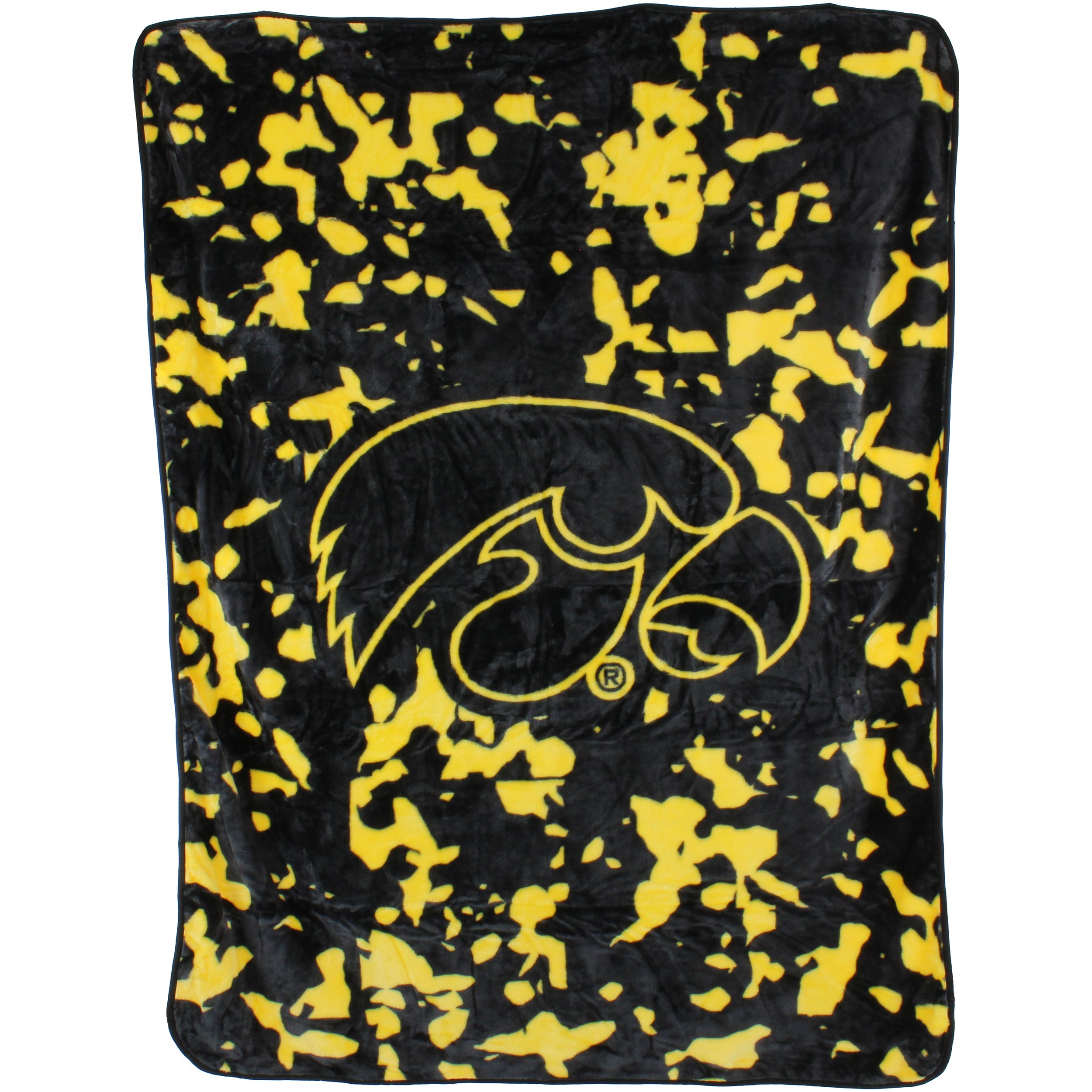 College Covers Everything Comfy Iowa Hawkeyes Soft and Warm Huge Raschel Throw Blanket, 86" x 63"