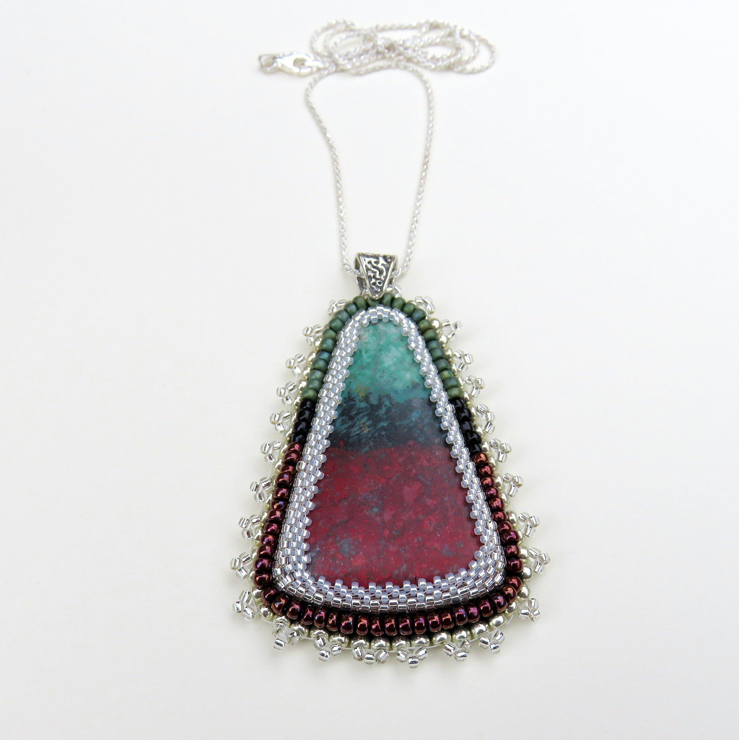 Sonora Sunrise Bead Embroidery Pendant Necklace
