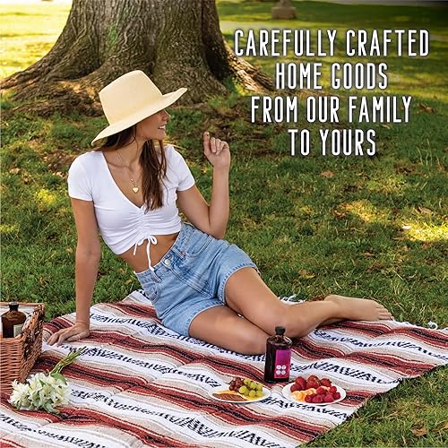 Miniatura 7 de Craft & Kin Manta mexicana hecha a mano, manta de serape, mantas mexicanas auténticas, manta de yoga, manta falsa, manta tribal, manta baja, moca,