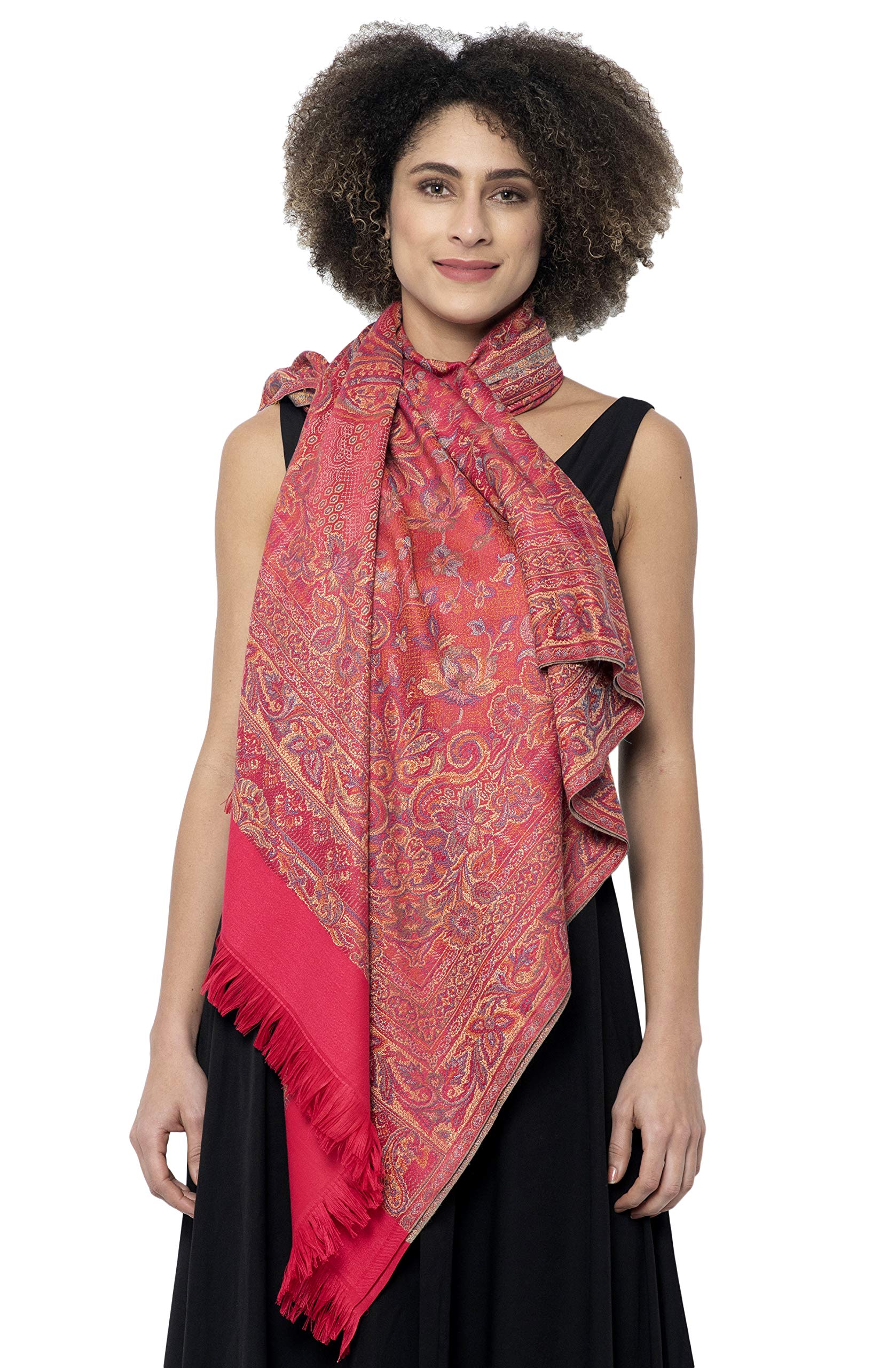 Women Pashmina Shawl (Rose, Large)-image-32