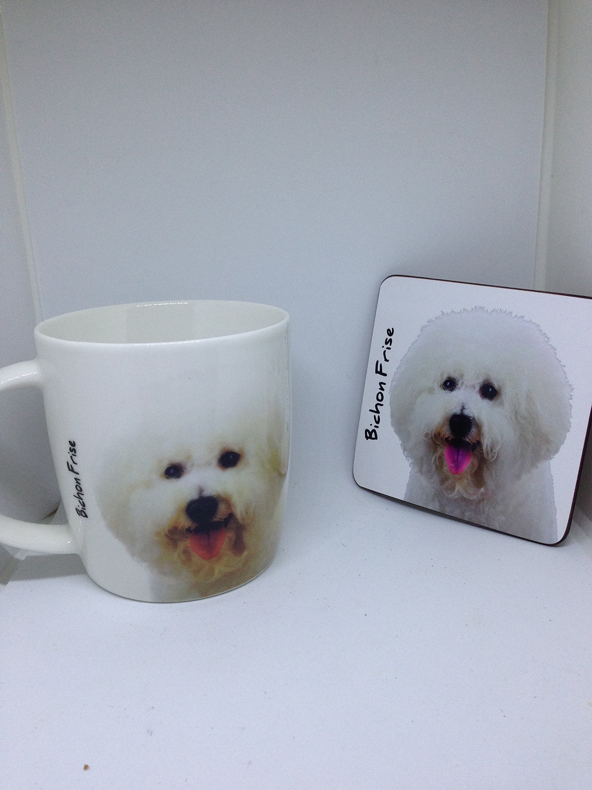 Bichon Frise mug and coaster set