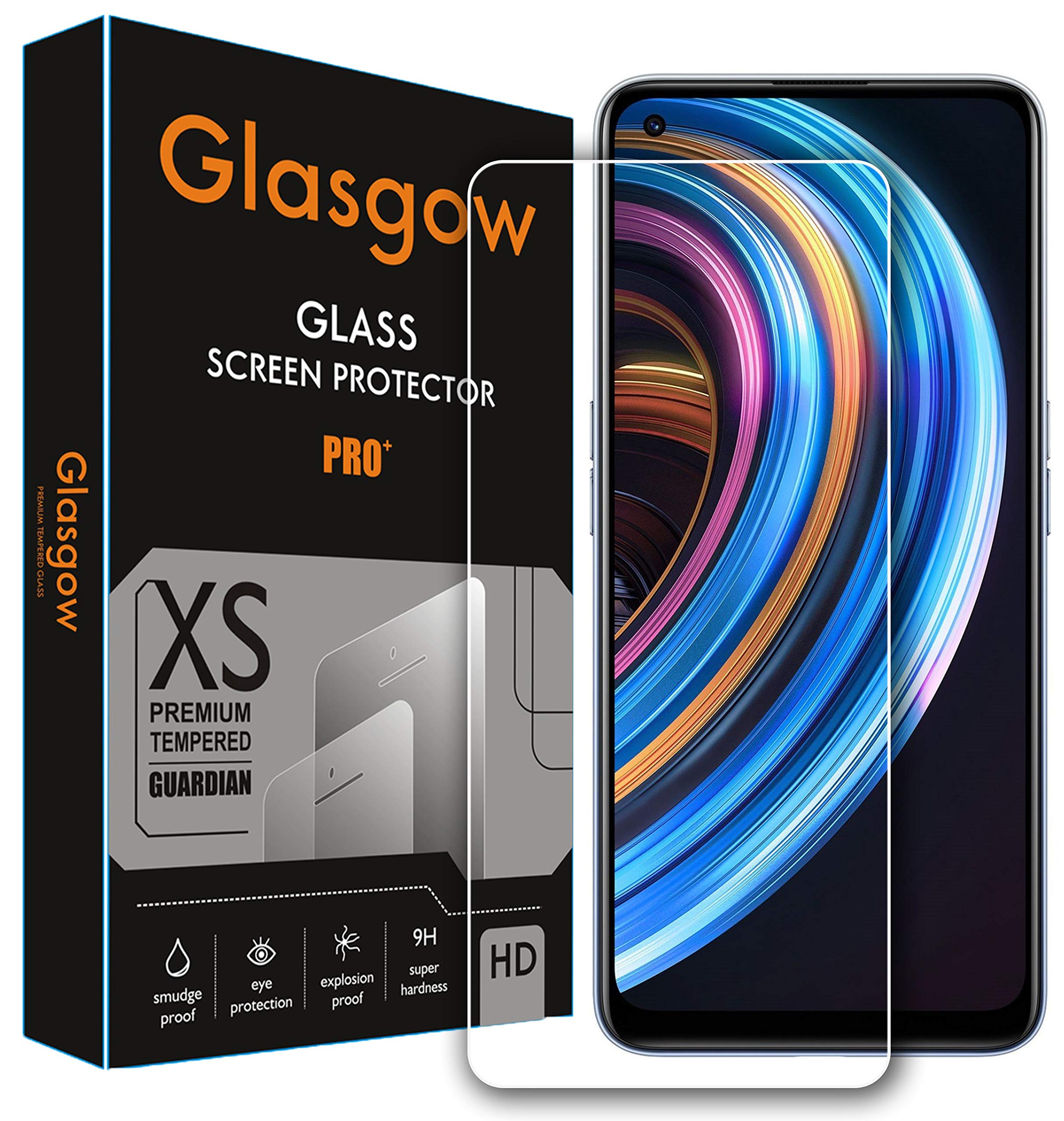 Glasgow Premium Tempered Glass Screen Protector for Realme X7 [flexible] [Gorilla] Bubble Free Installation [Screatch proof] [Guard] (B08W9V2FBQ) Amazon Price History, Amazon Price Tracker